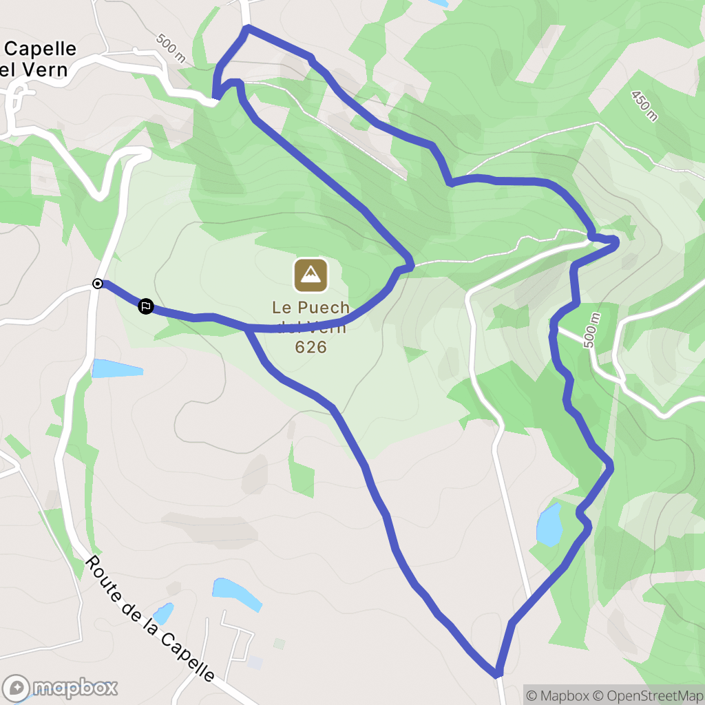 Escandolières : carte du parcours de randonnée - France