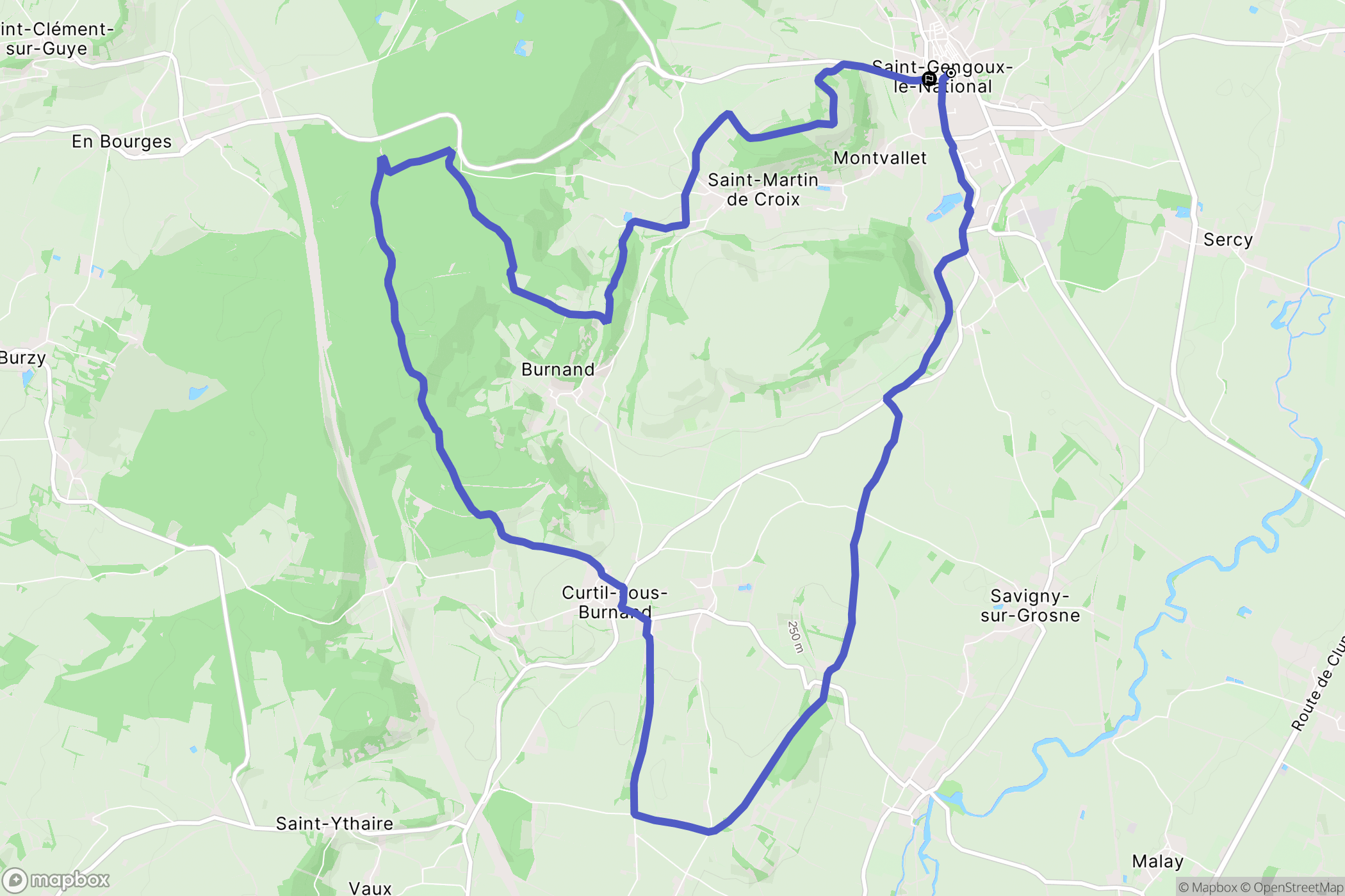 Saint-Gengoux-le-national : carte du parcours de randonnée - France