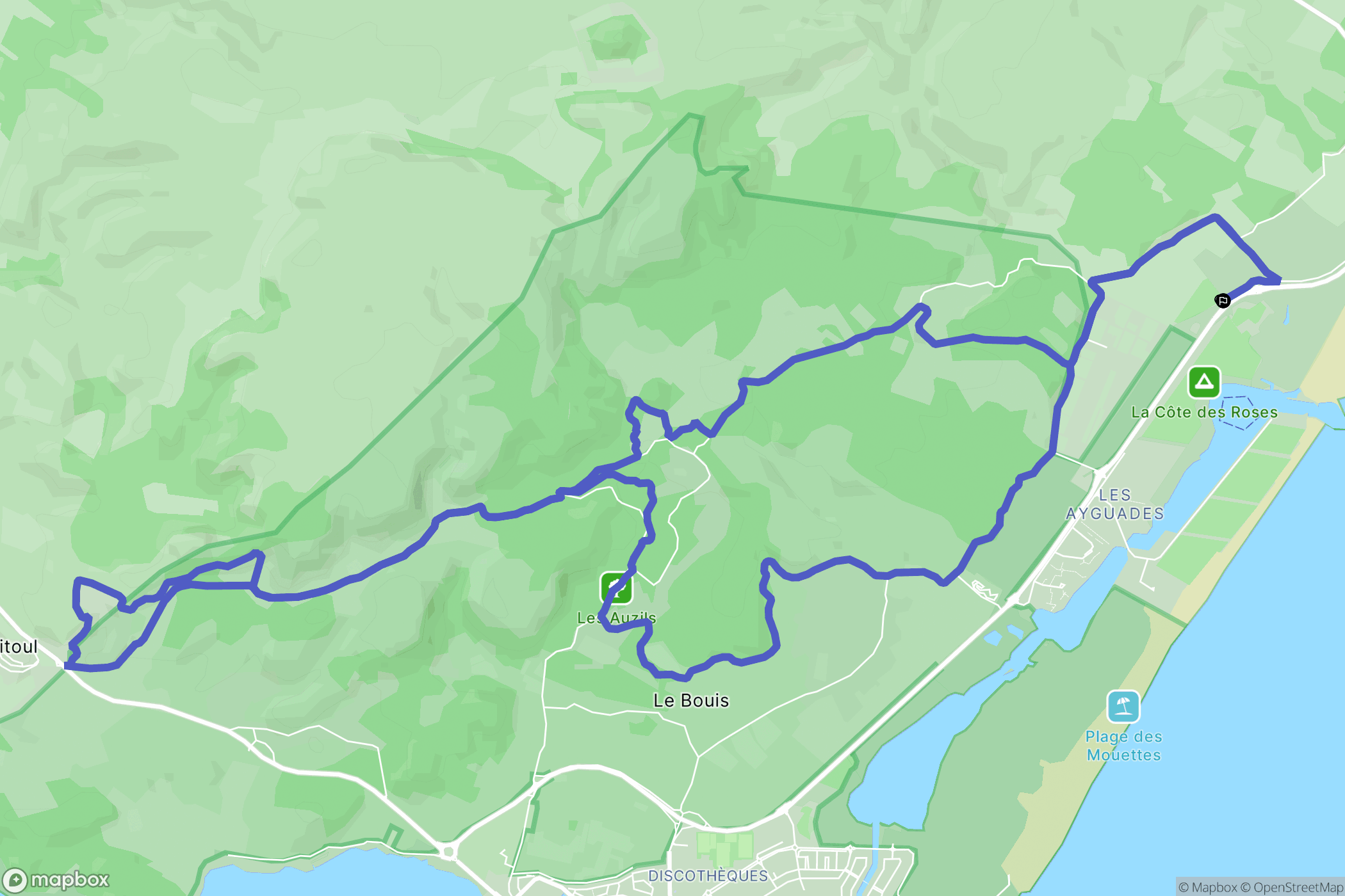 Narbonne : carte du parcours de randonnée - France