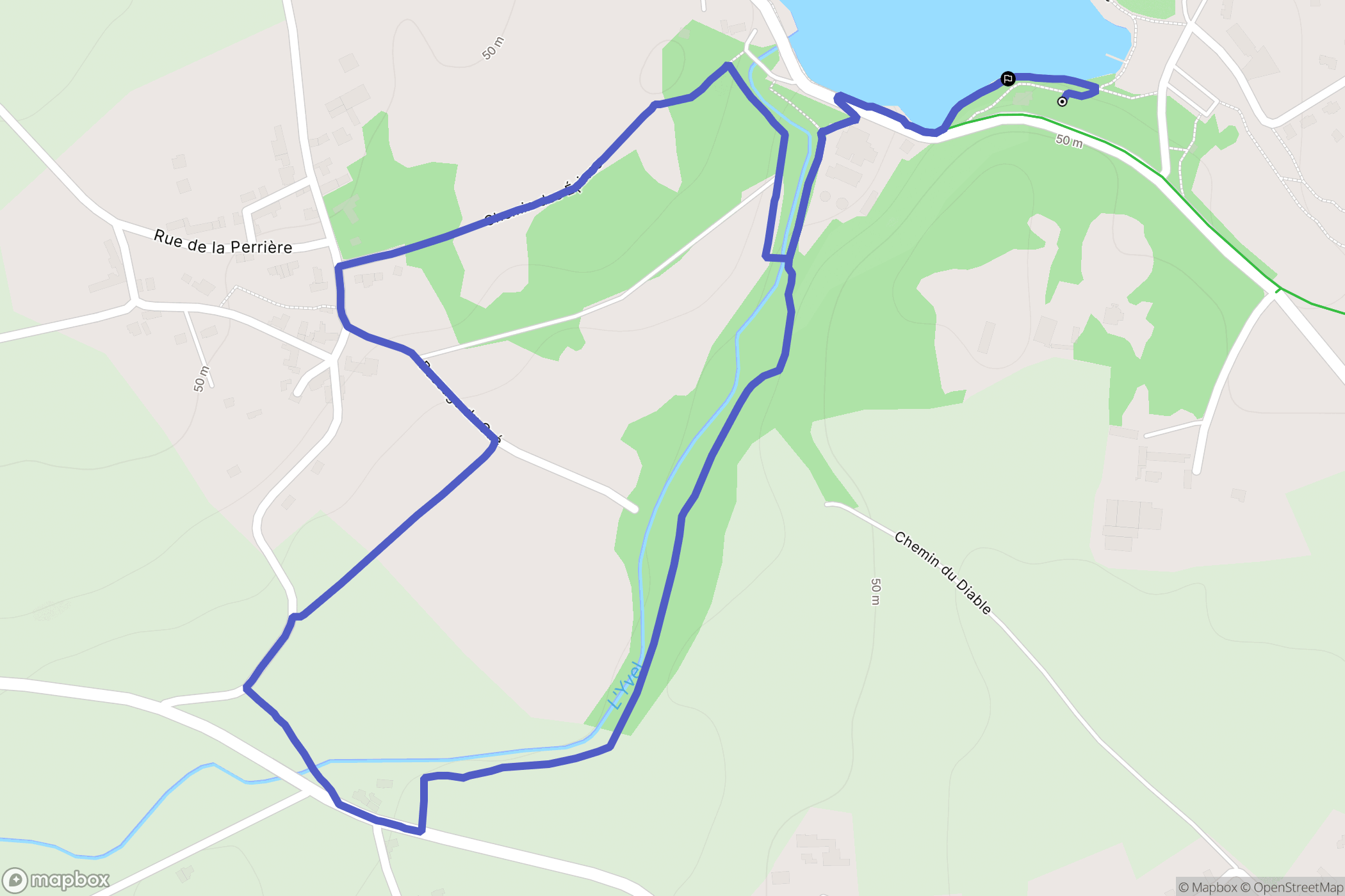 Ploërmel : carte du parcours de randonnée - France