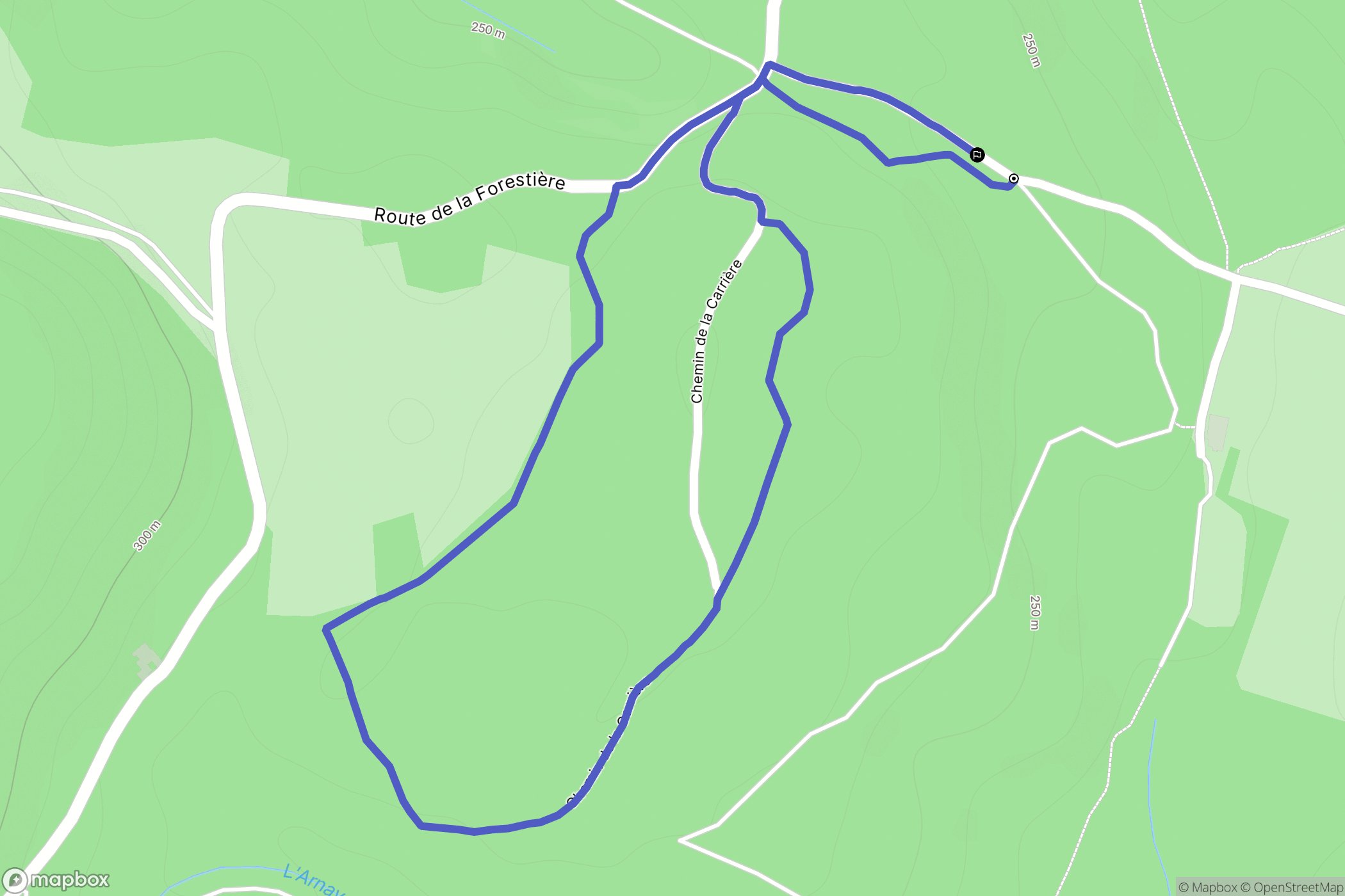Carsan : carte du parcours de randonnée - France