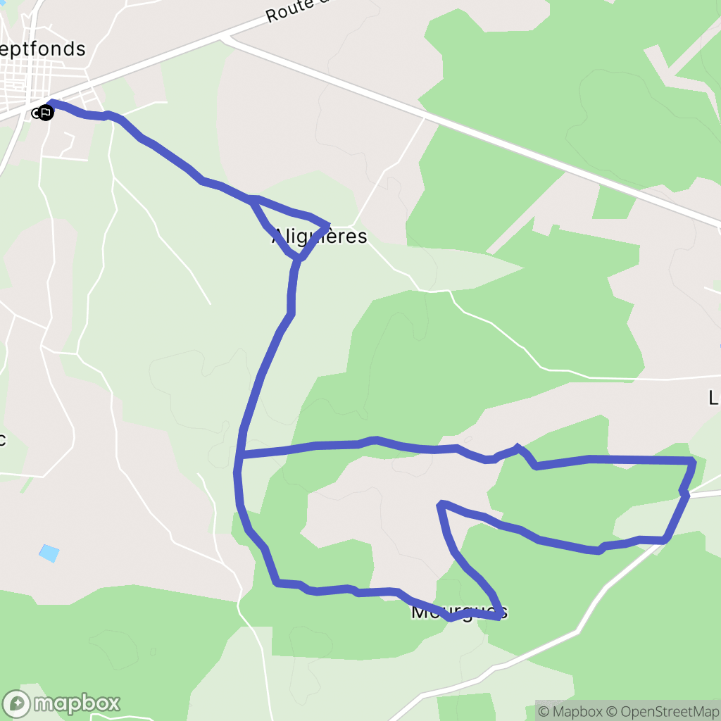 Septfonds : carte du parcours de randonnée - France