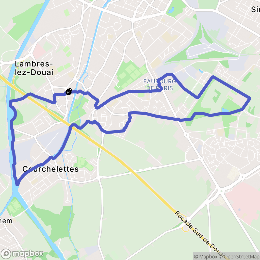 Lambres-Lez-Douai : carte du parcours de randonnée - France
