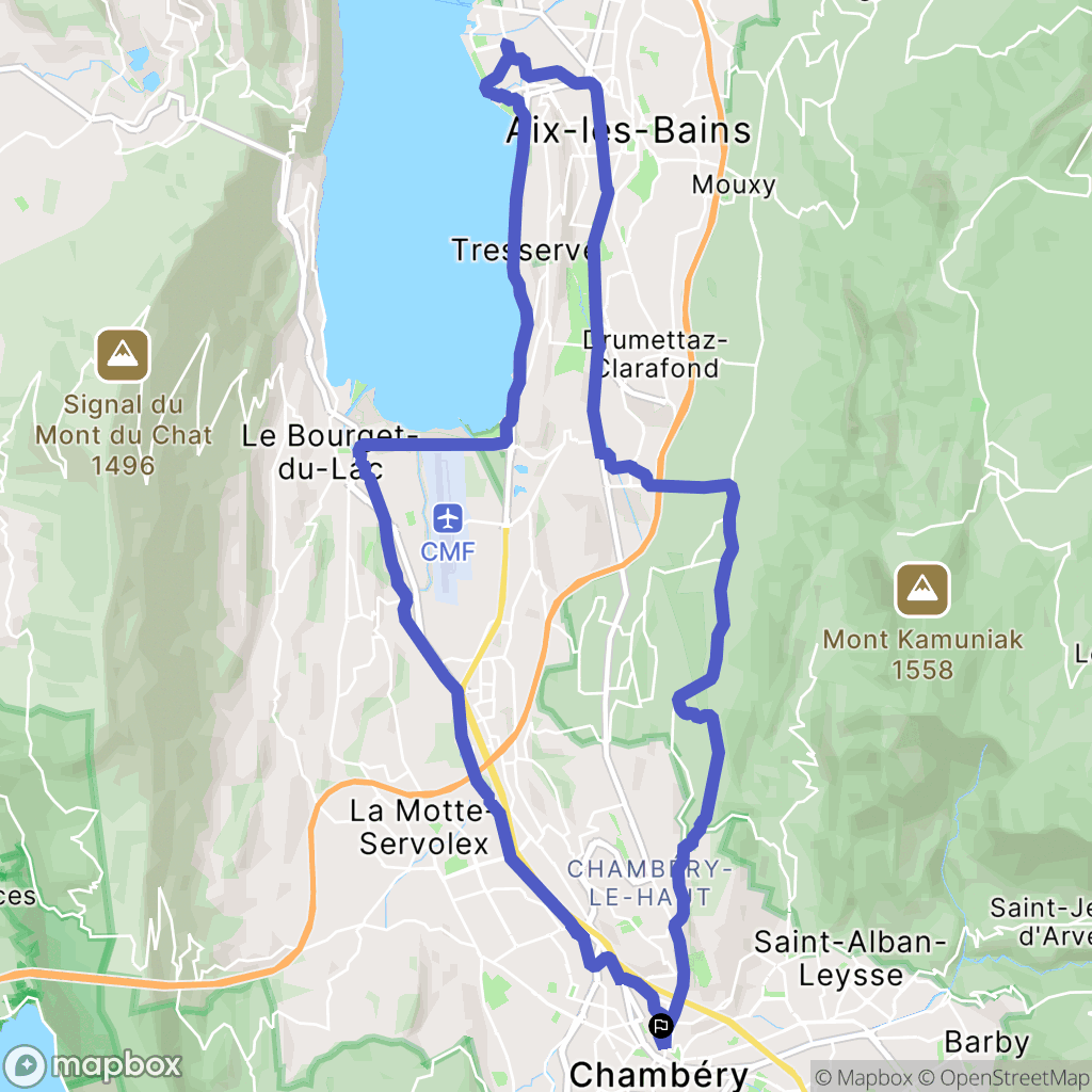 Chambéry : carte du parcours de randonnée - France