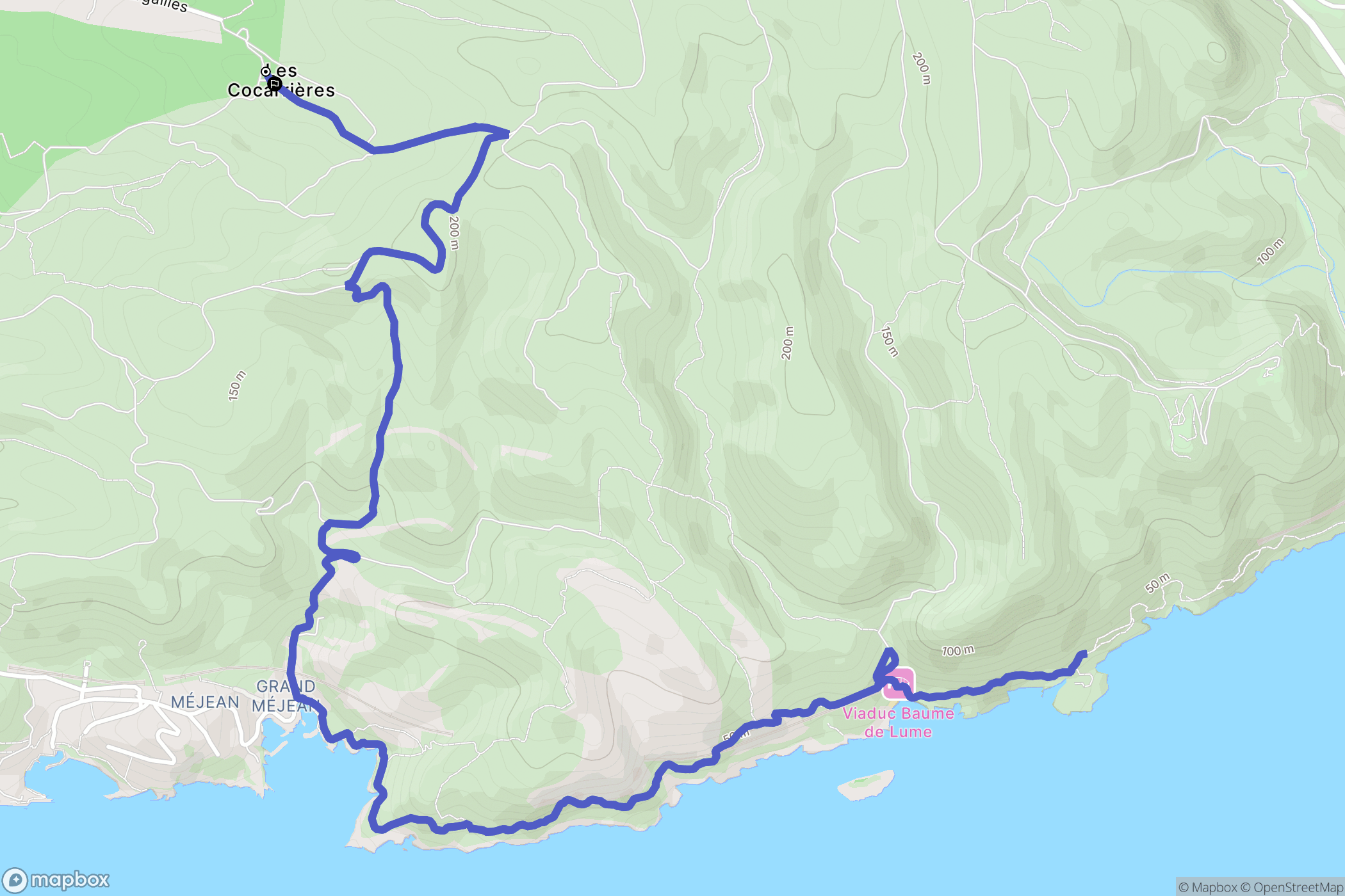 Ensuès-la-Redonne : carte du parcours de randonnée - France