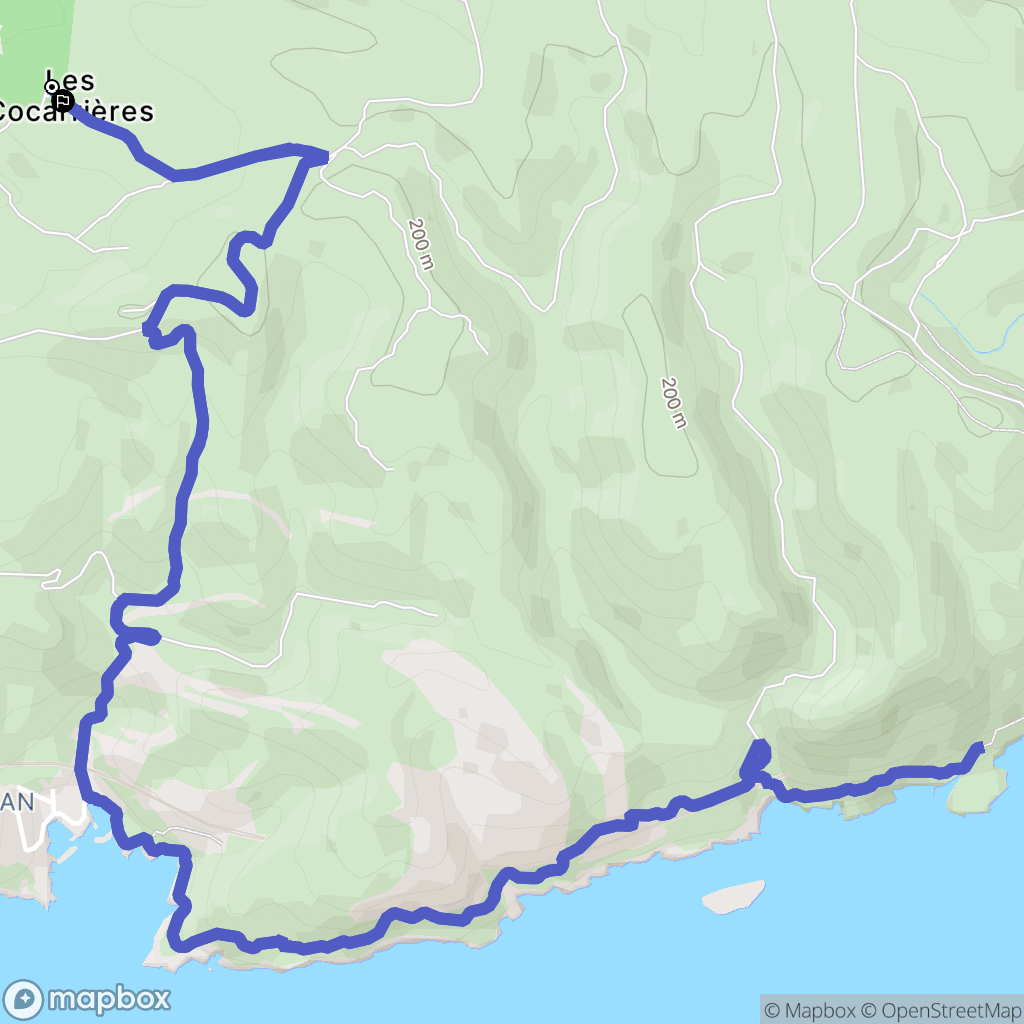Ensuès-la-Redonne : carte du parcours de randonnée - France