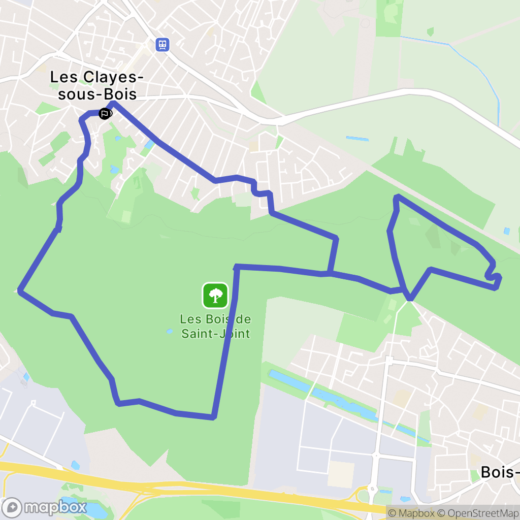 Les Clayes-sous-Bois : carte du parcours de randonnée - France