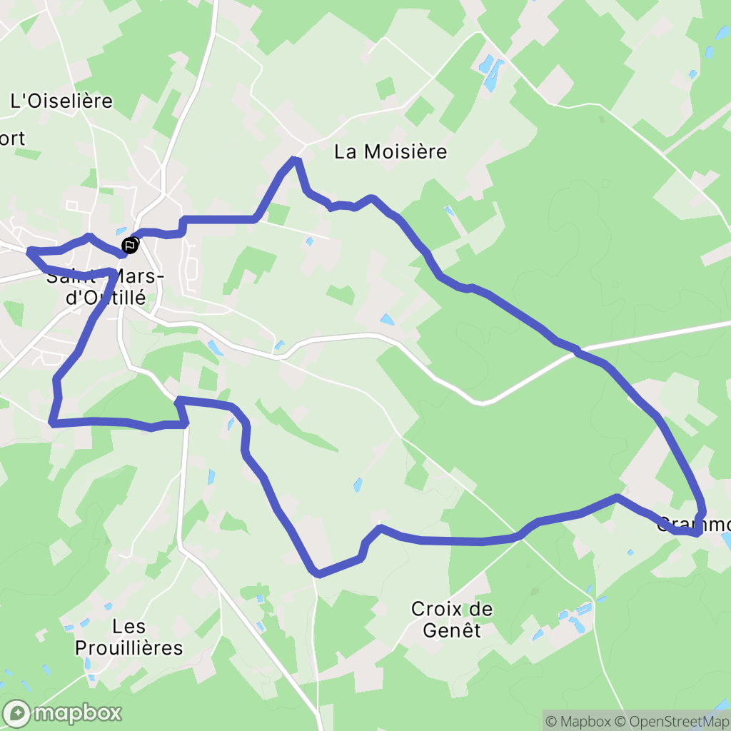 Saint-Mars-d'Outillé : carte du parcours de randonnée - France