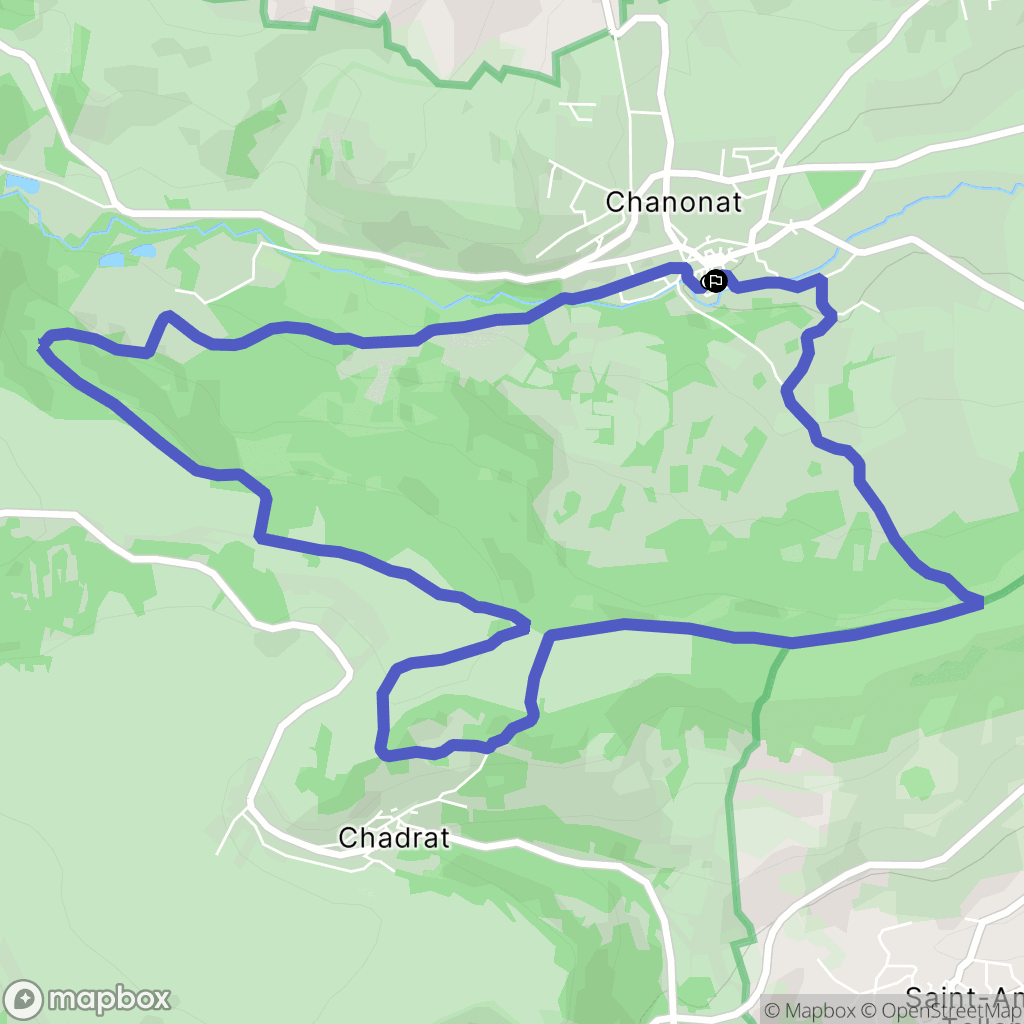 Chanonat : carte du parcours de randonnée - France