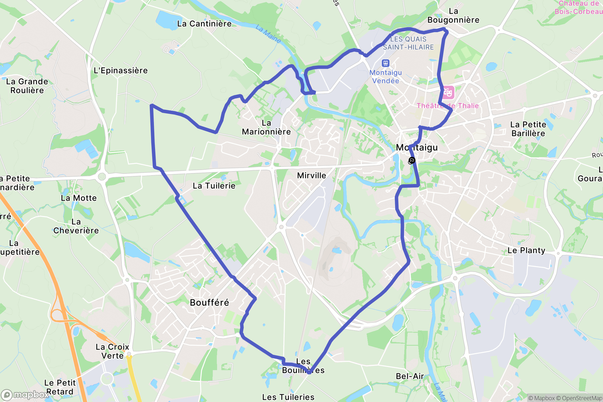 Montaigu-Vendée : carte du parcours de randonnée - France