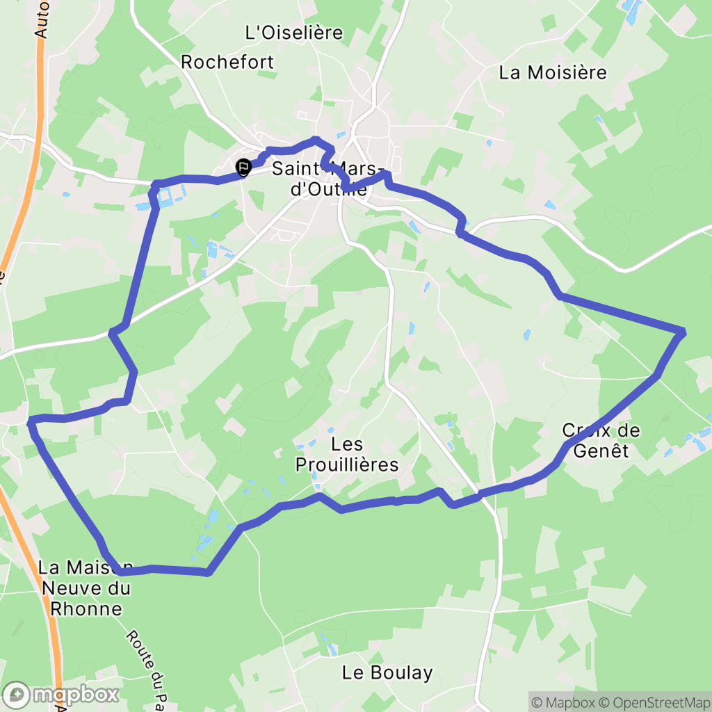 Saint-Mars-d'Outillé : carte du parcours de randonnée - France