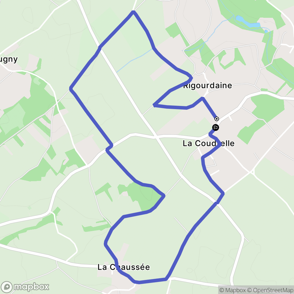 Aubigny : carte du parcours de randonnée - France
