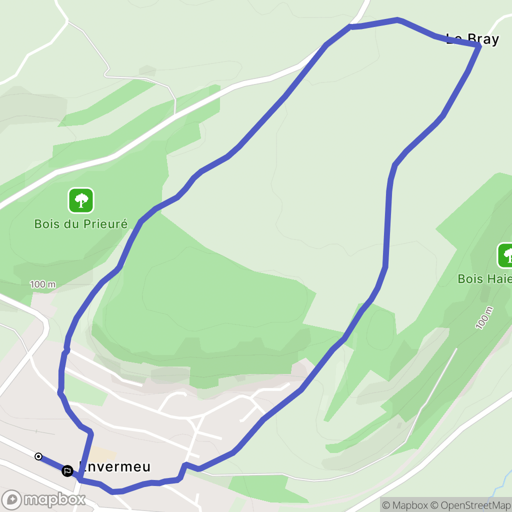 Envermeu : carte du parcours de randonnée - France