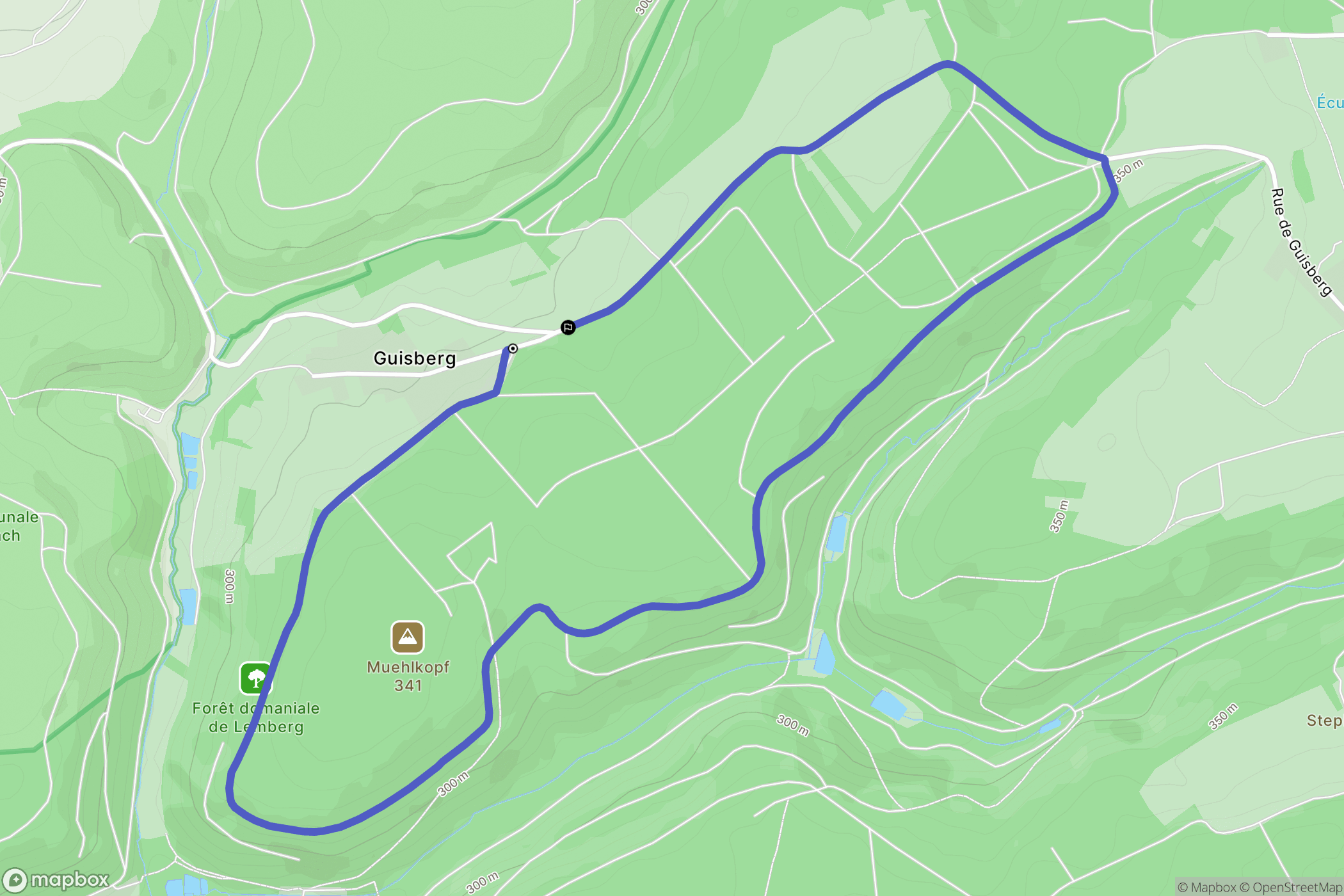 Enchenberg : carte du parcours de randonnée - France