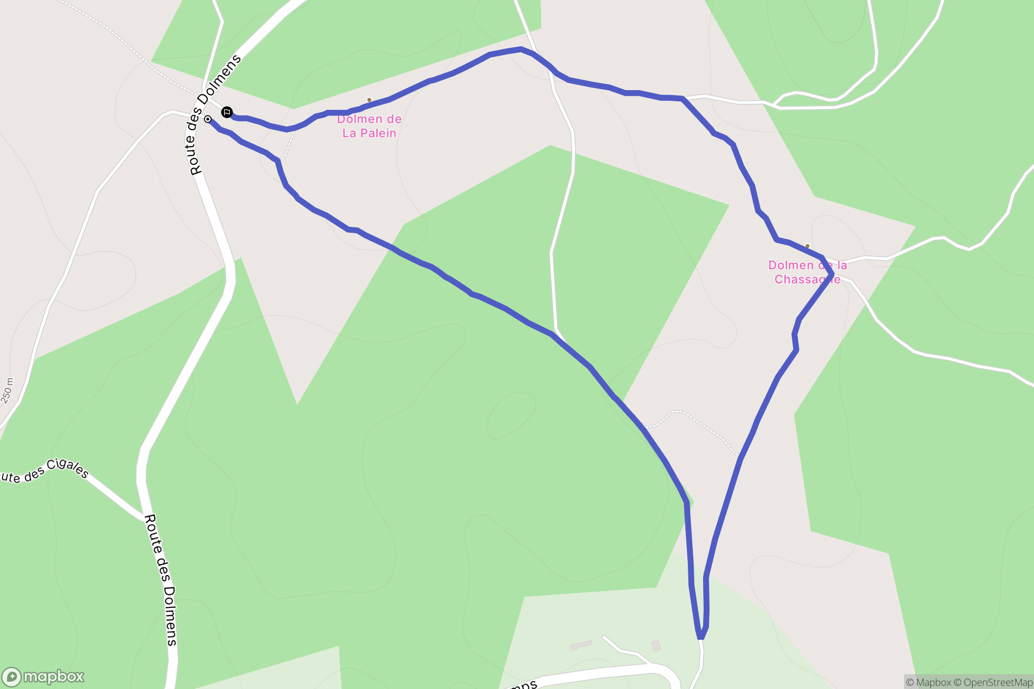 Saint-Cernin-de-Larche : carte du parcours de randonnée - France