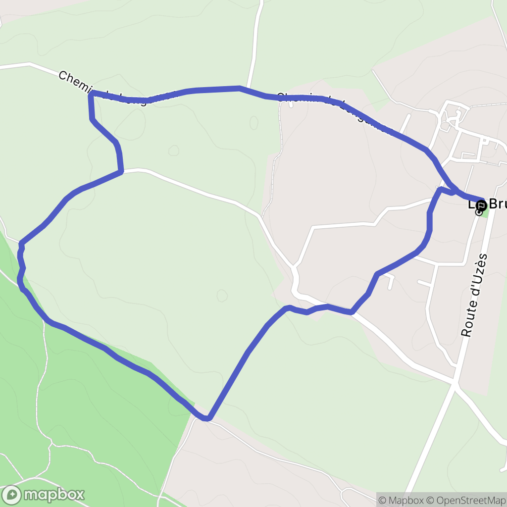 La Bruguière : carte du parcours de randonnée - France