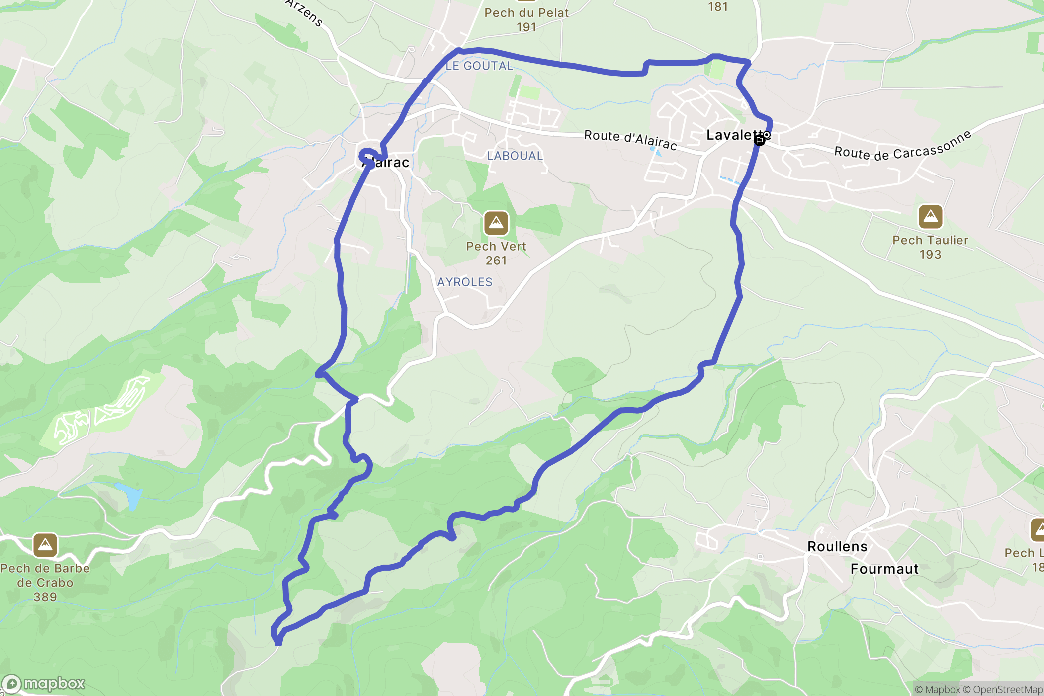 Lavalette : carte du parcours de randonnée - France