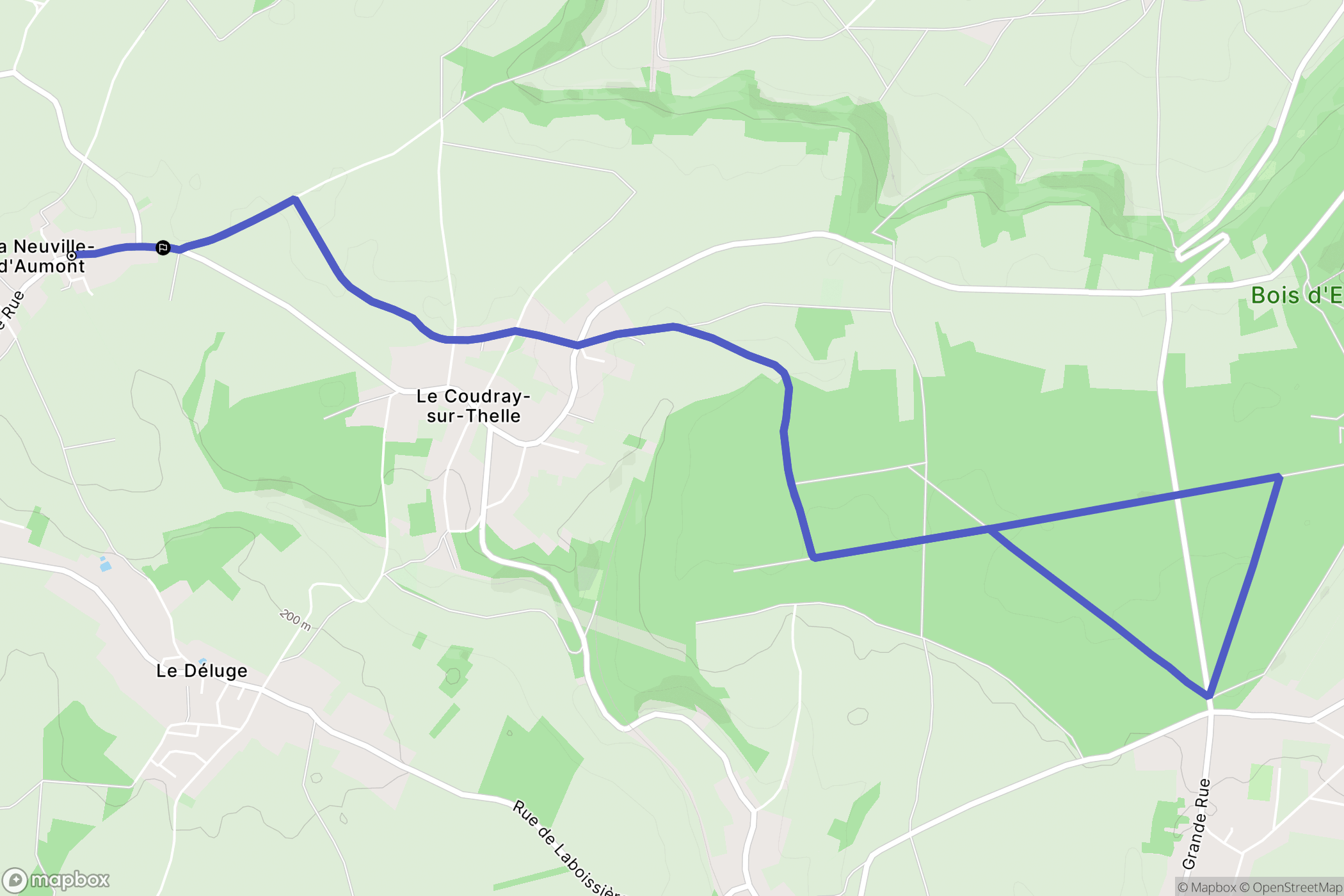 La Drenne : carte du parcours de randonnée - France
