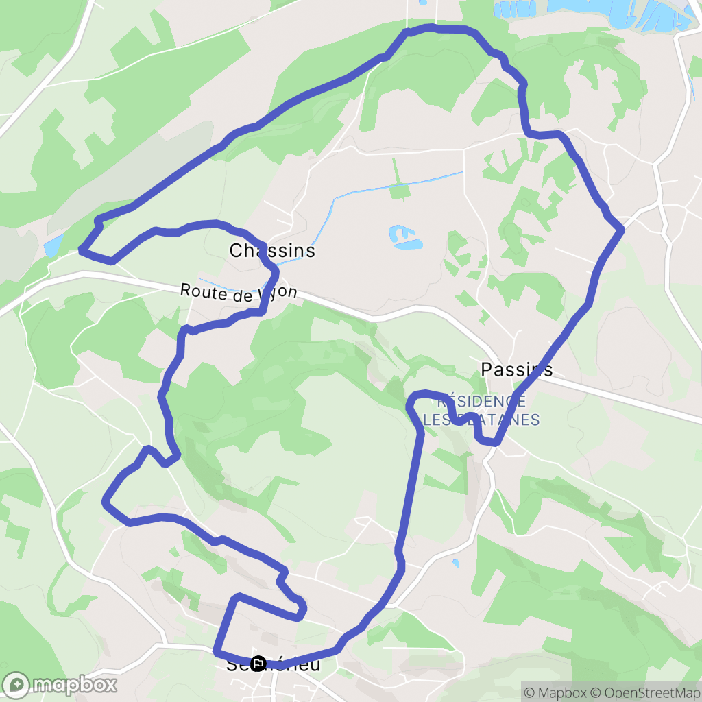 Sermérieu : carte du parcours de randonnée - France