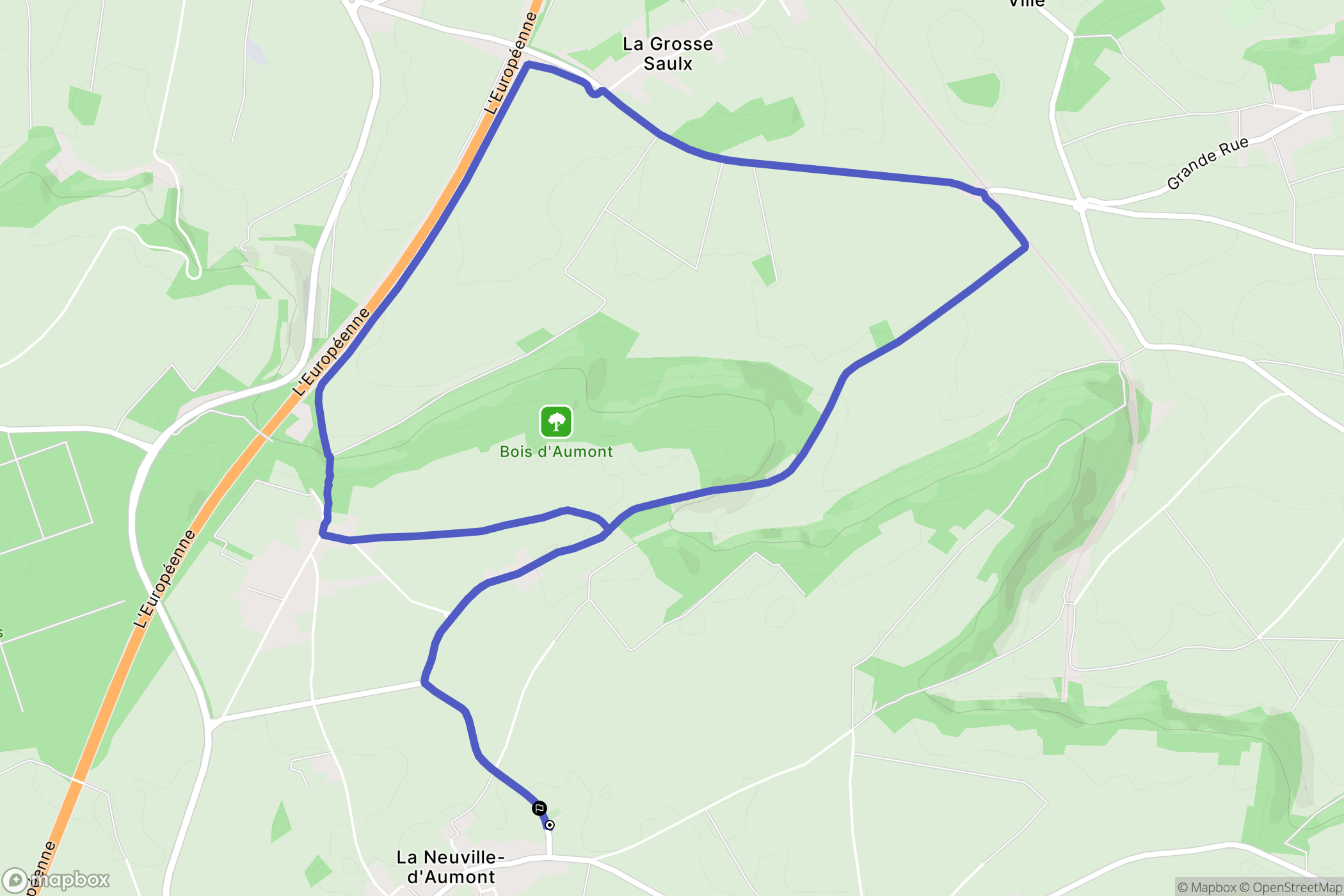 La Drenne : carte du parcours de randonnée - France