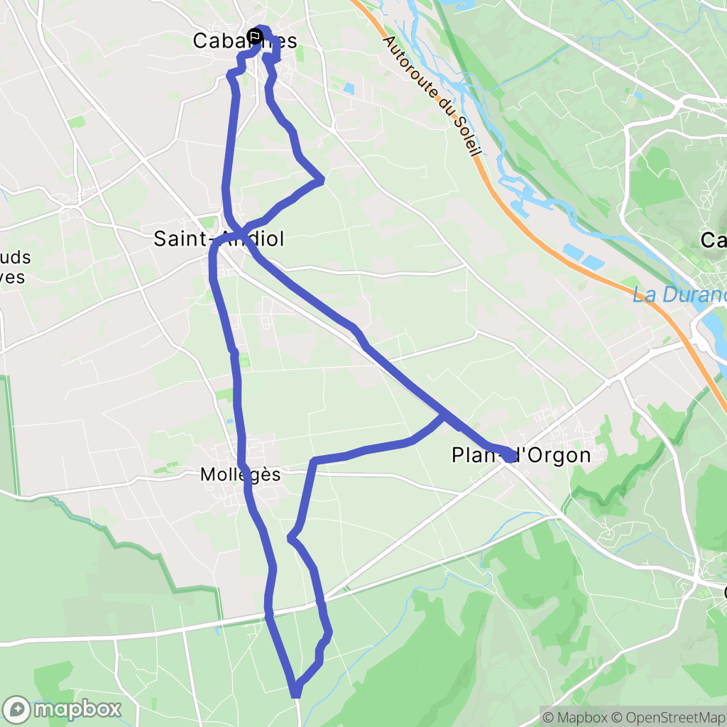 Cabannes : carte du parcours de randonnée - France