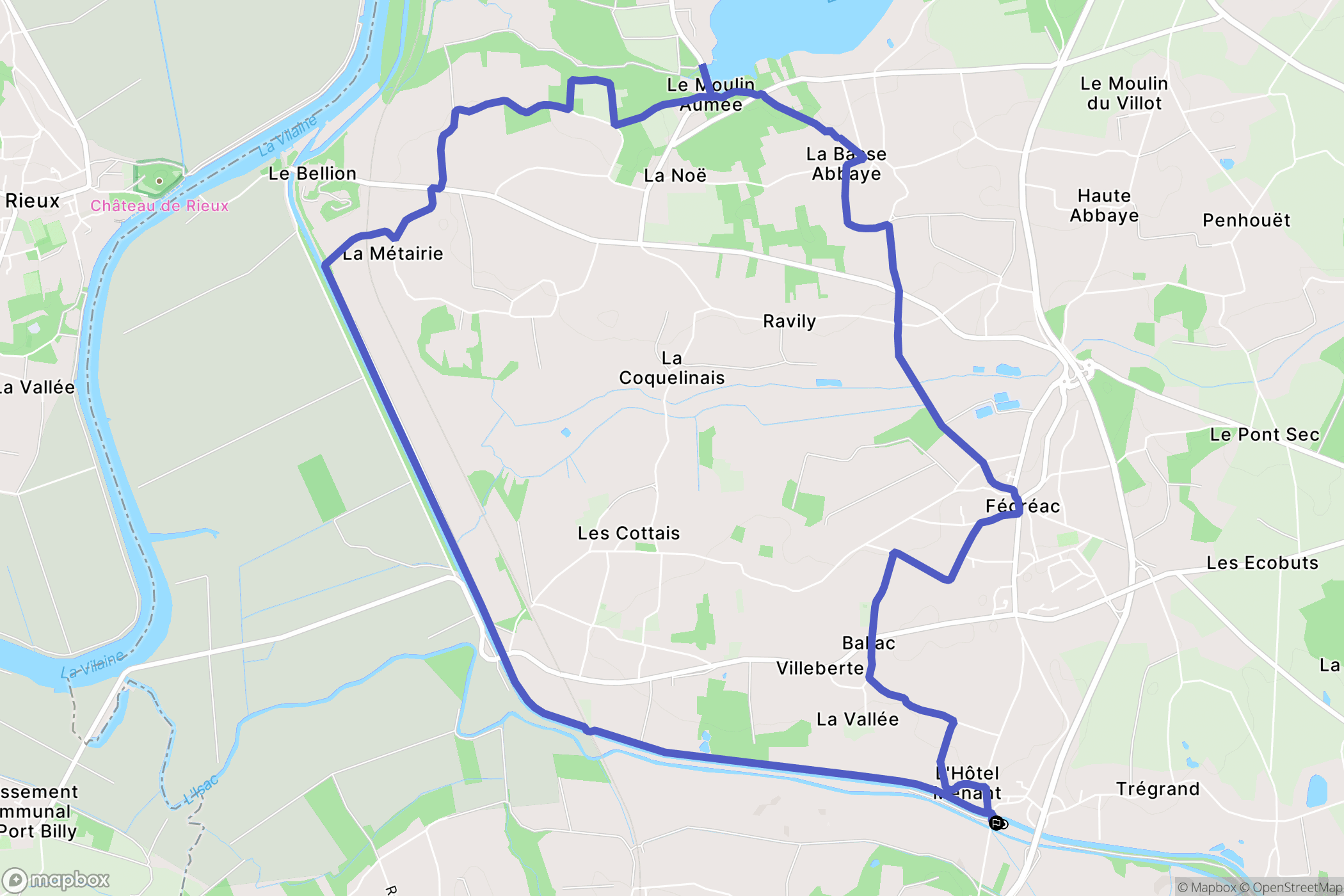 Fégréac : carte du parcours de randonnée - France