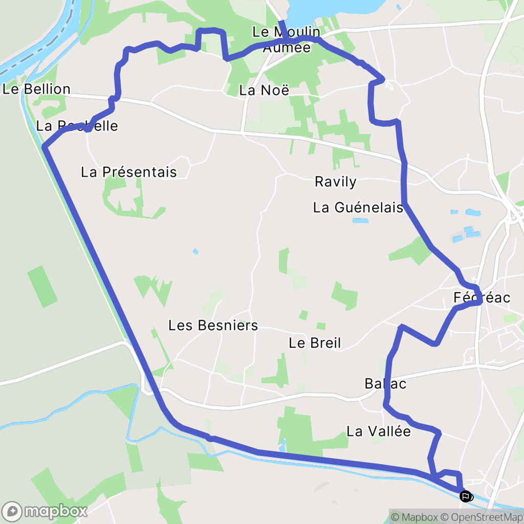 Fégréac : carte du parcours de randonnée - France