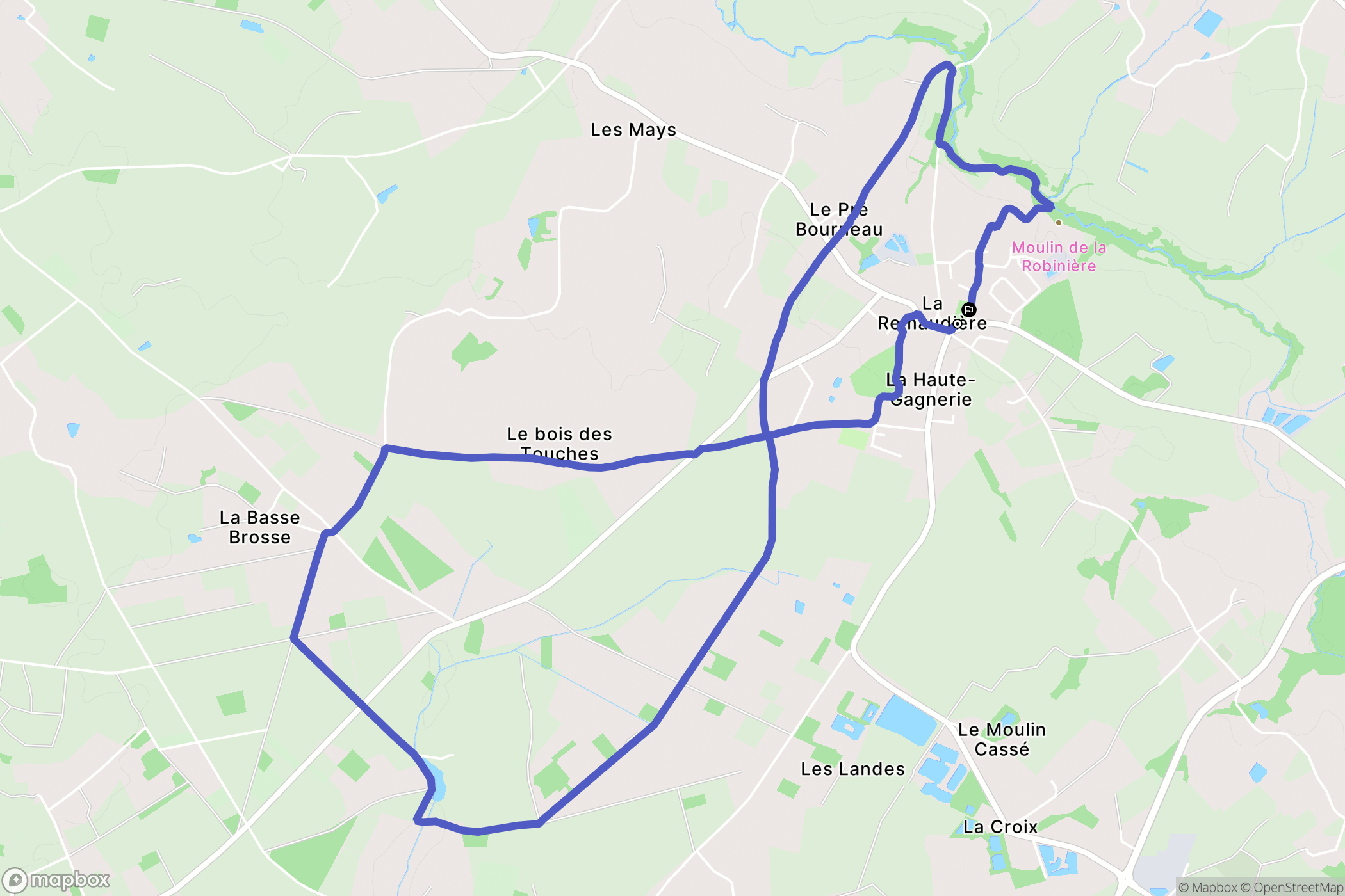 La Remaudière : carte du parcours de randonnée - France