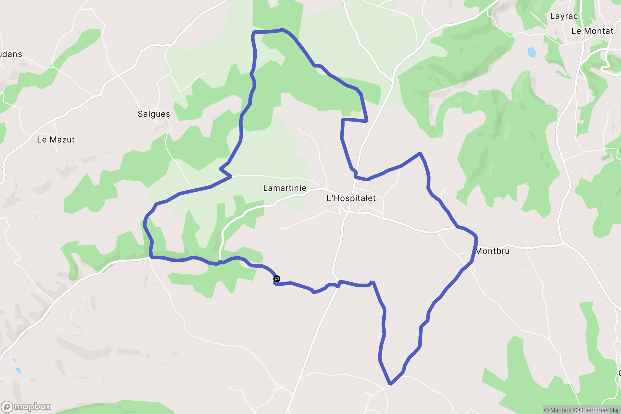 Pern : carte du parcours de randonnée - France