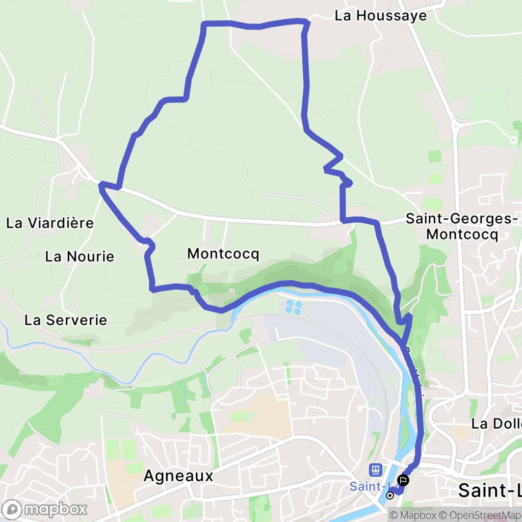 Saint-Lô : carte du parcours de randonnée - France