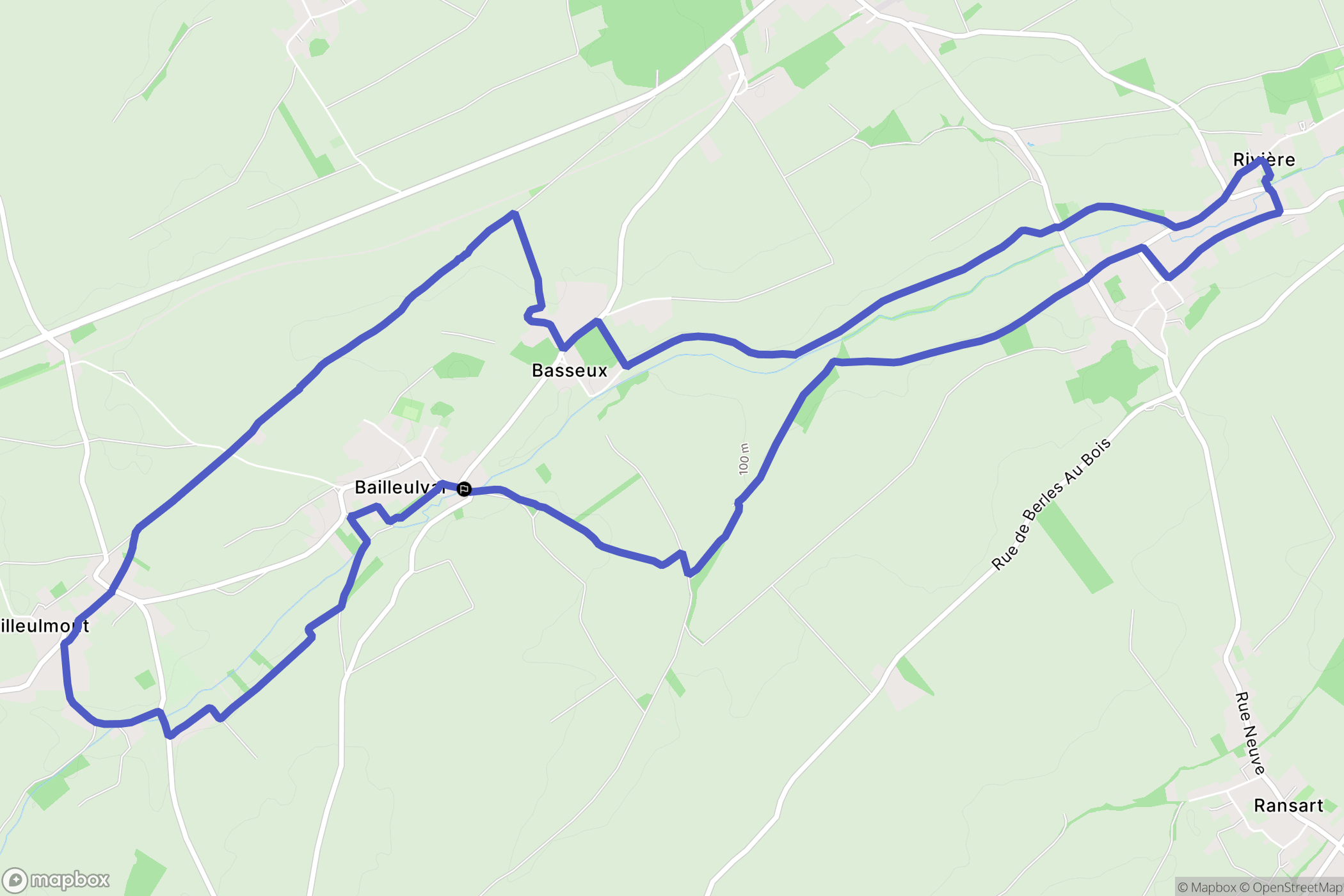 Bailleulval : carte du parcours de randonnée - France