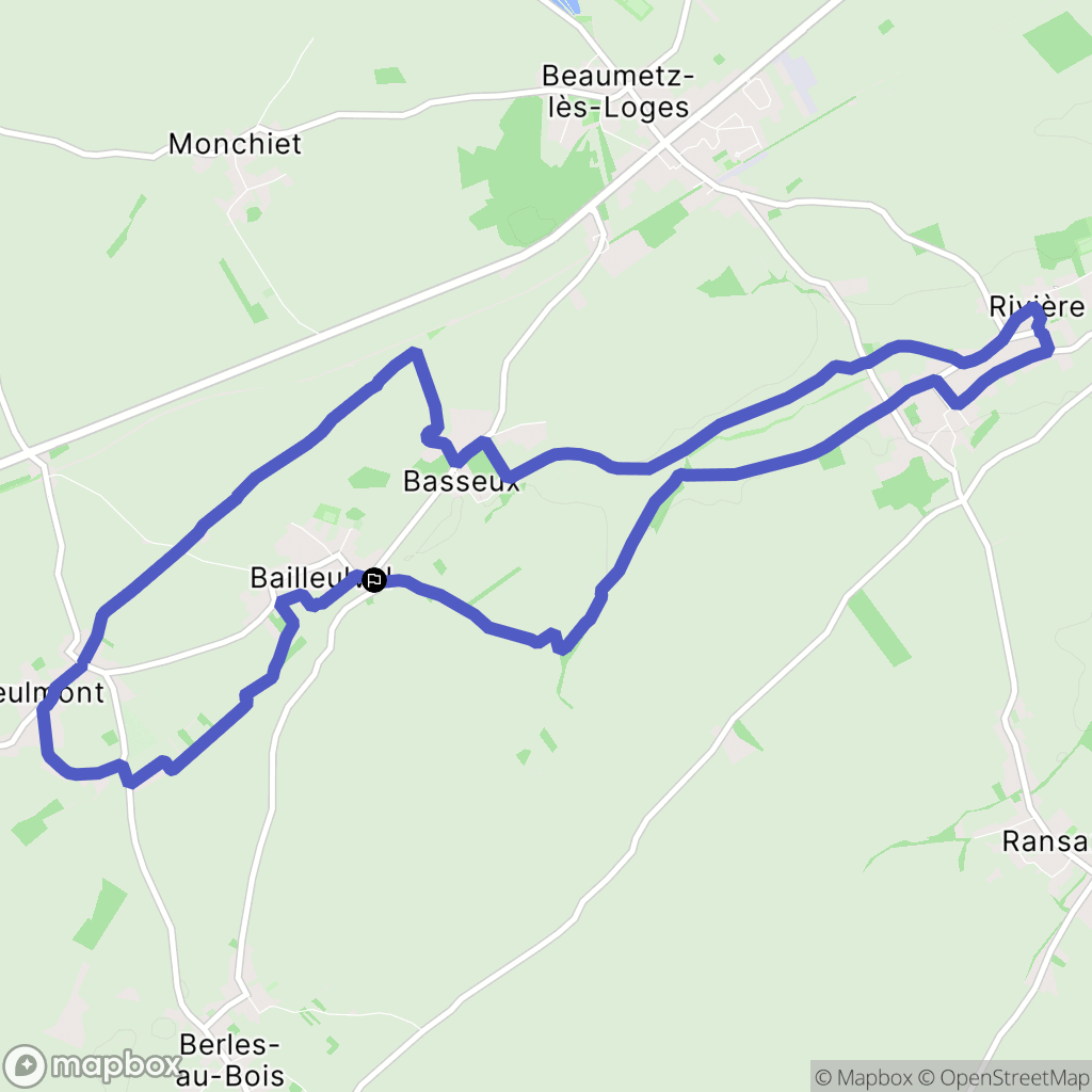 Bailleulval : carte du parcours de randonnée - France