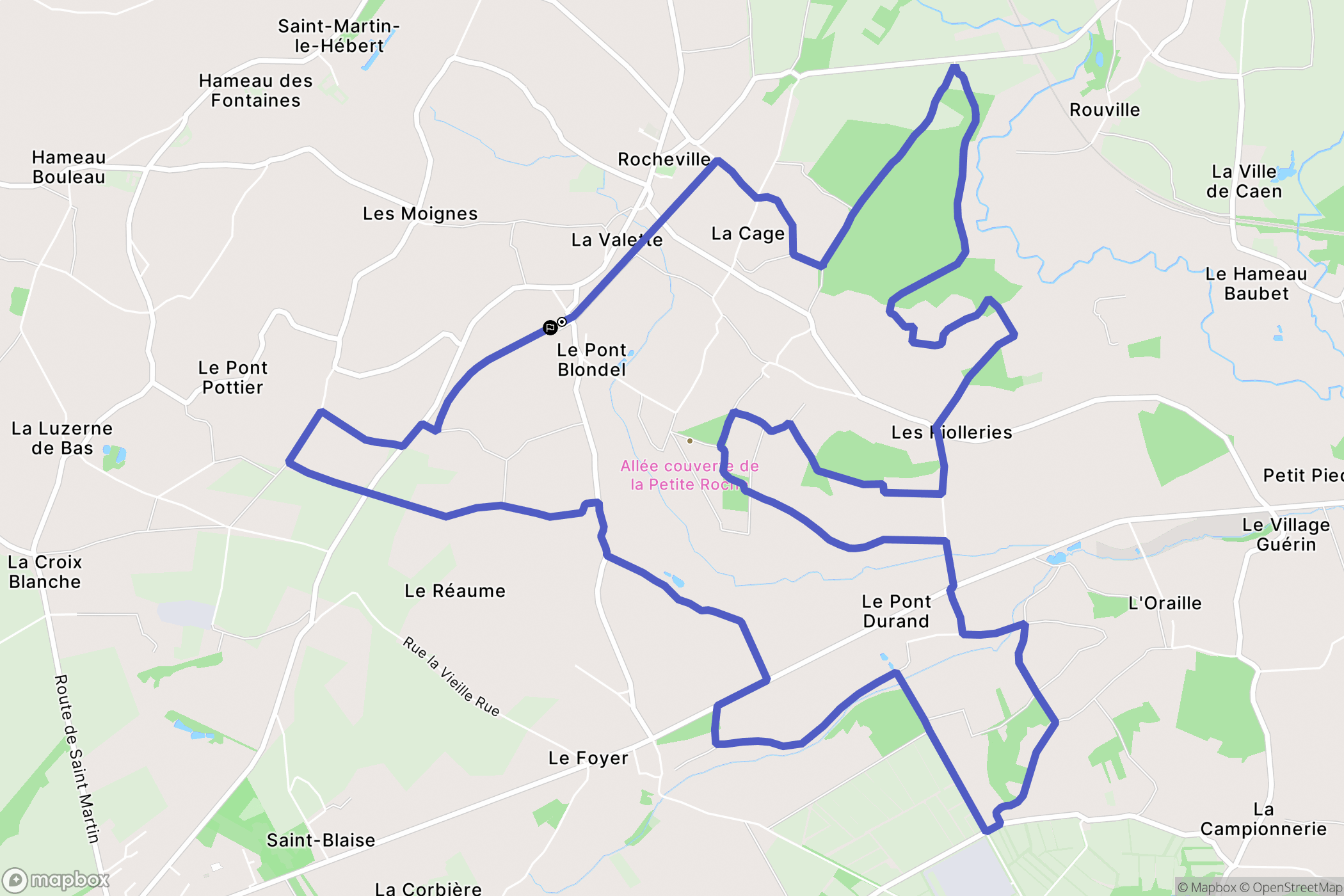 Rocheville : carte du parcours de randonnée - France