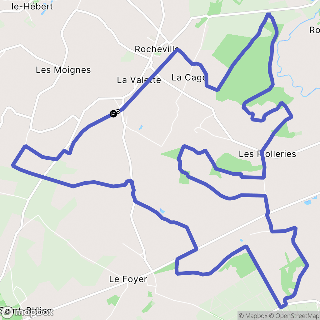 Rocheville : carte du parcours de randonnée - France