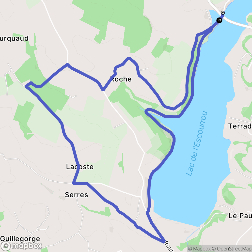 Soumensac : carte du parcours de randonnée - France