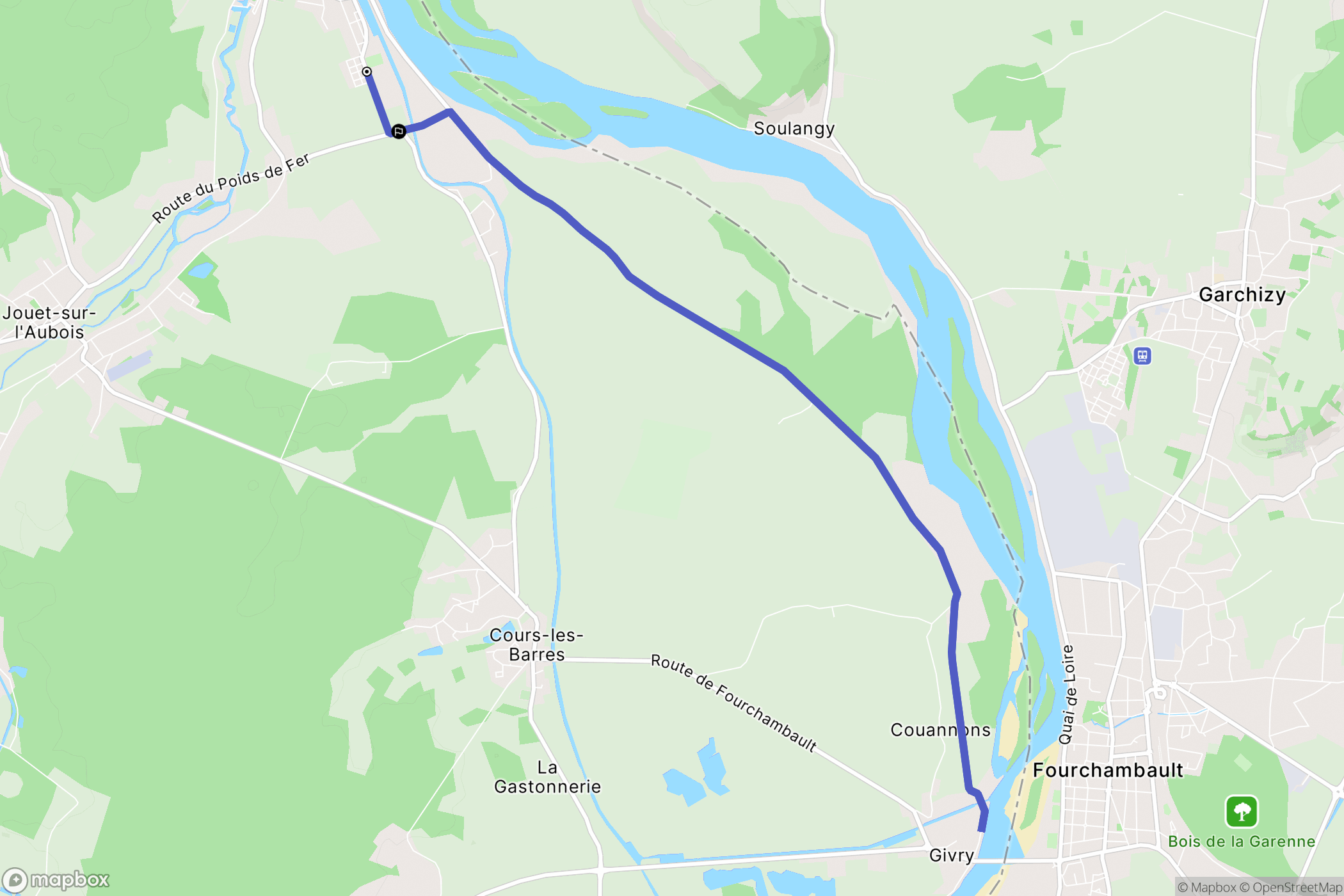 Jouet-sur-l'Aubois : carte du parcours de randonnée - France