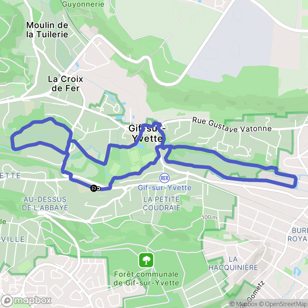 Gif-sur-Yvette : carte du parcours de randonnée - France