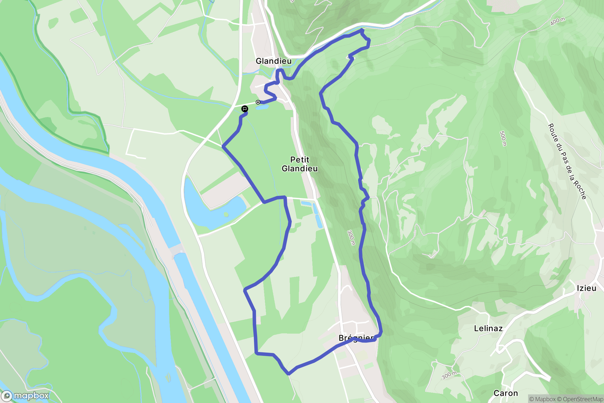 Brégnier-Cordon : carte du parcours de randonnée - France
