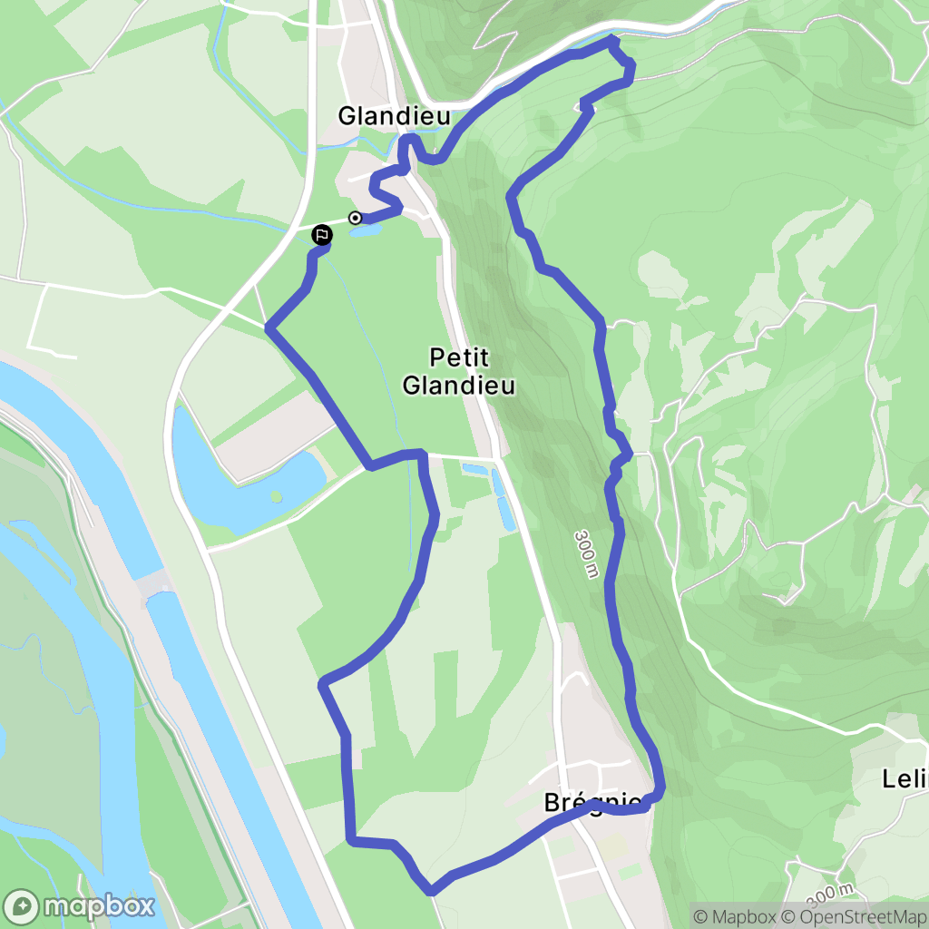 Brégnier-Cordon : carte du parcours de randonnée - France