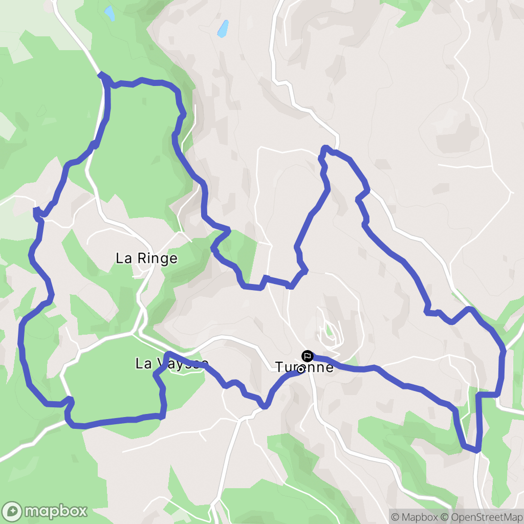 Turenne : carte du parcours de randonnée - France