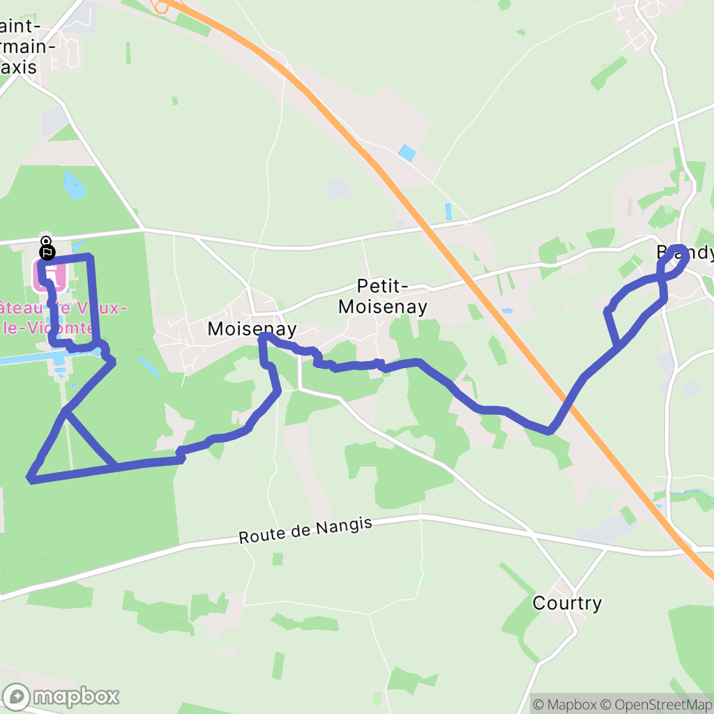 Maincy : carte du parcours de randonnée - France