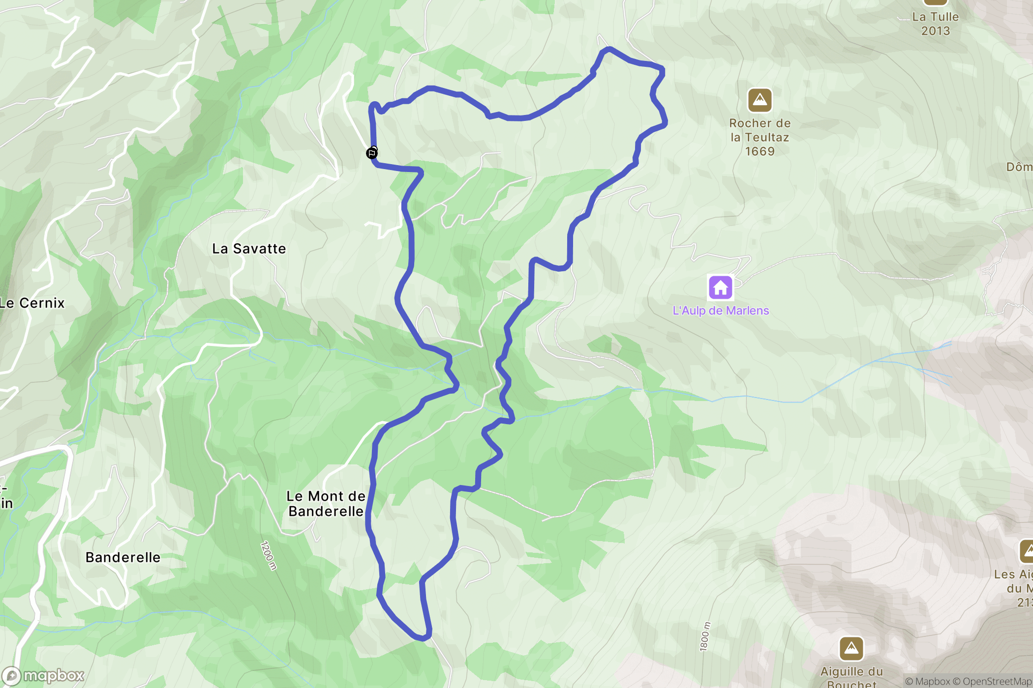 Le Bouchet-Mont-Charvin : carte du parcours de randonnée - France