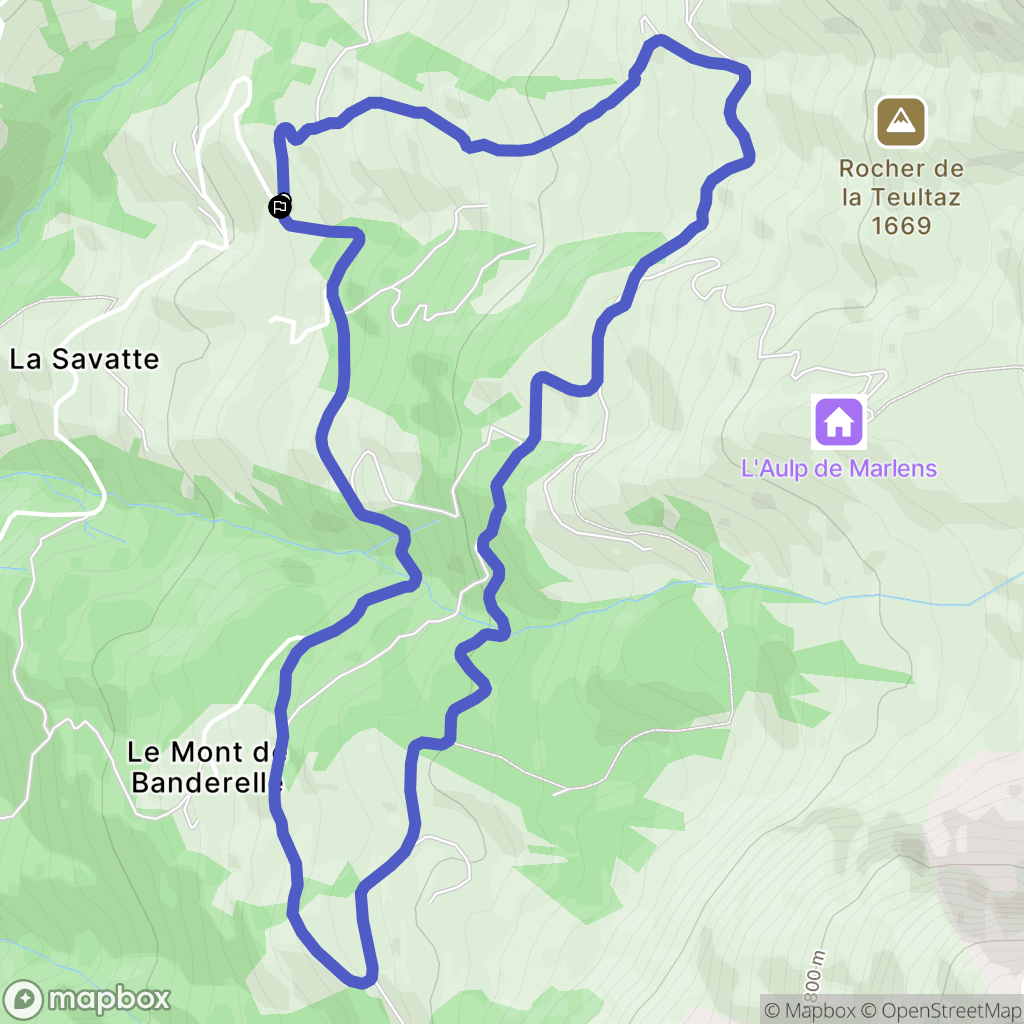 Le Bouchet-Mont-Charvin : carte du parcours de randonnée - France