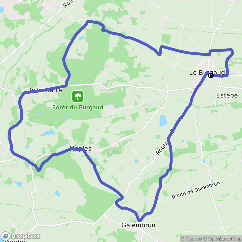 Le Burgaud : carte du parcours de randonnée - France