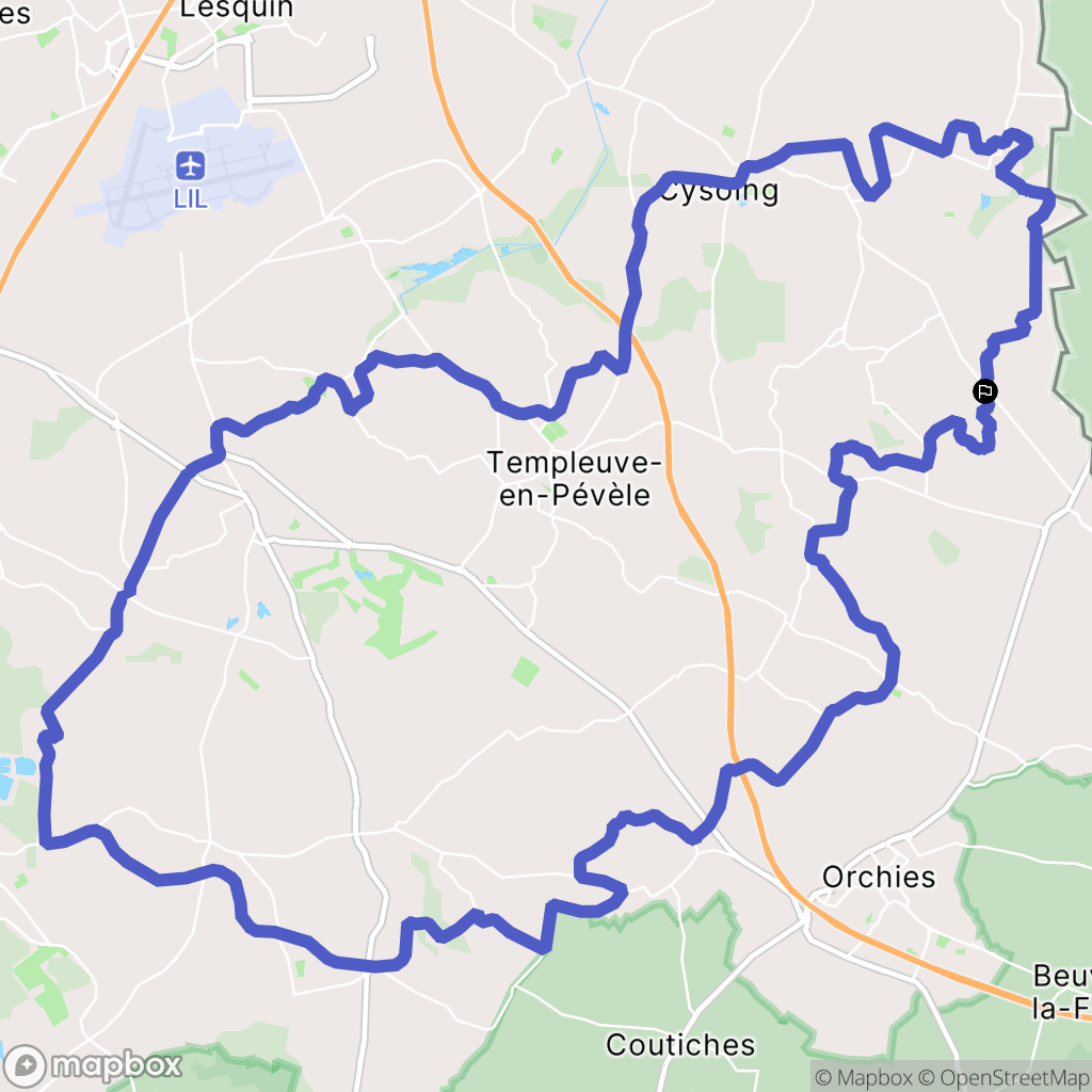 Bachy : carte du parcours de randonnée - France