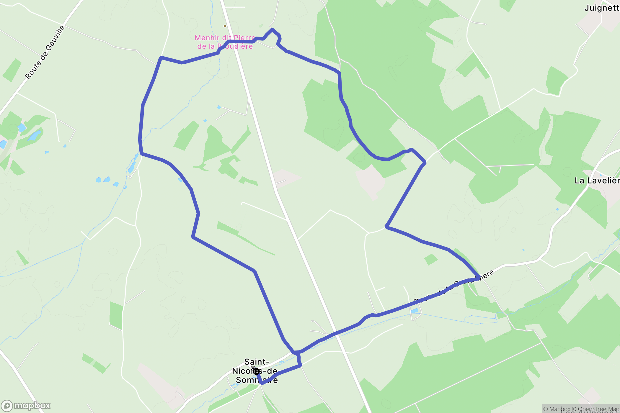 Saint-Nicolas-de-Sommaire : carte du parcours de randonnée - France