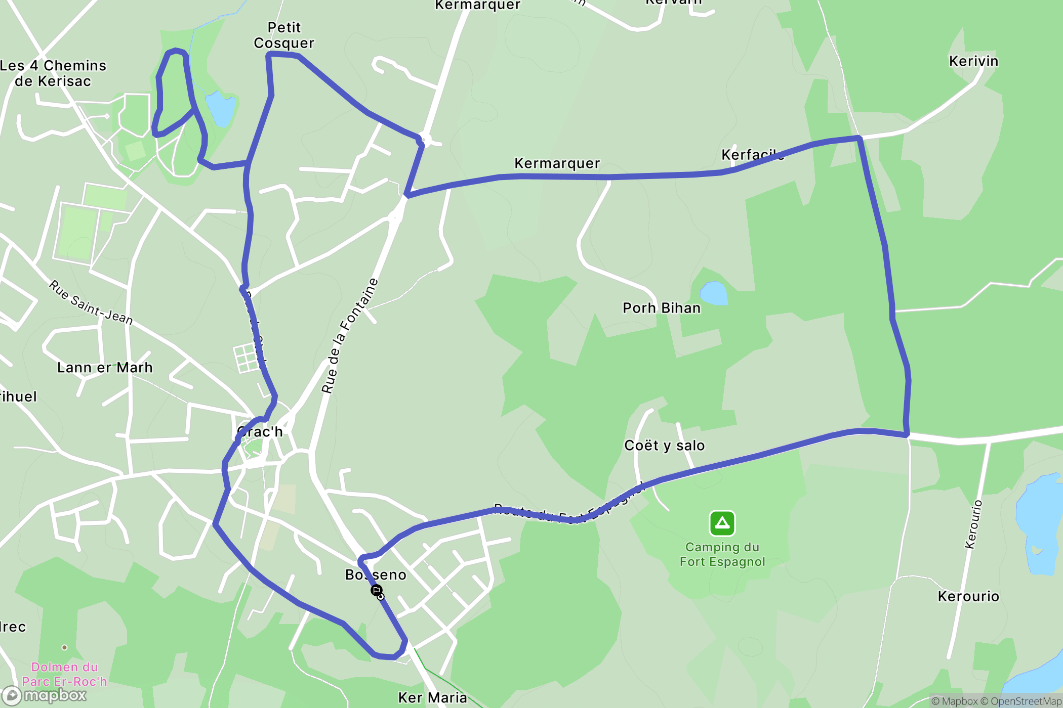 Crac'h : carte du parcours de randonnée - France