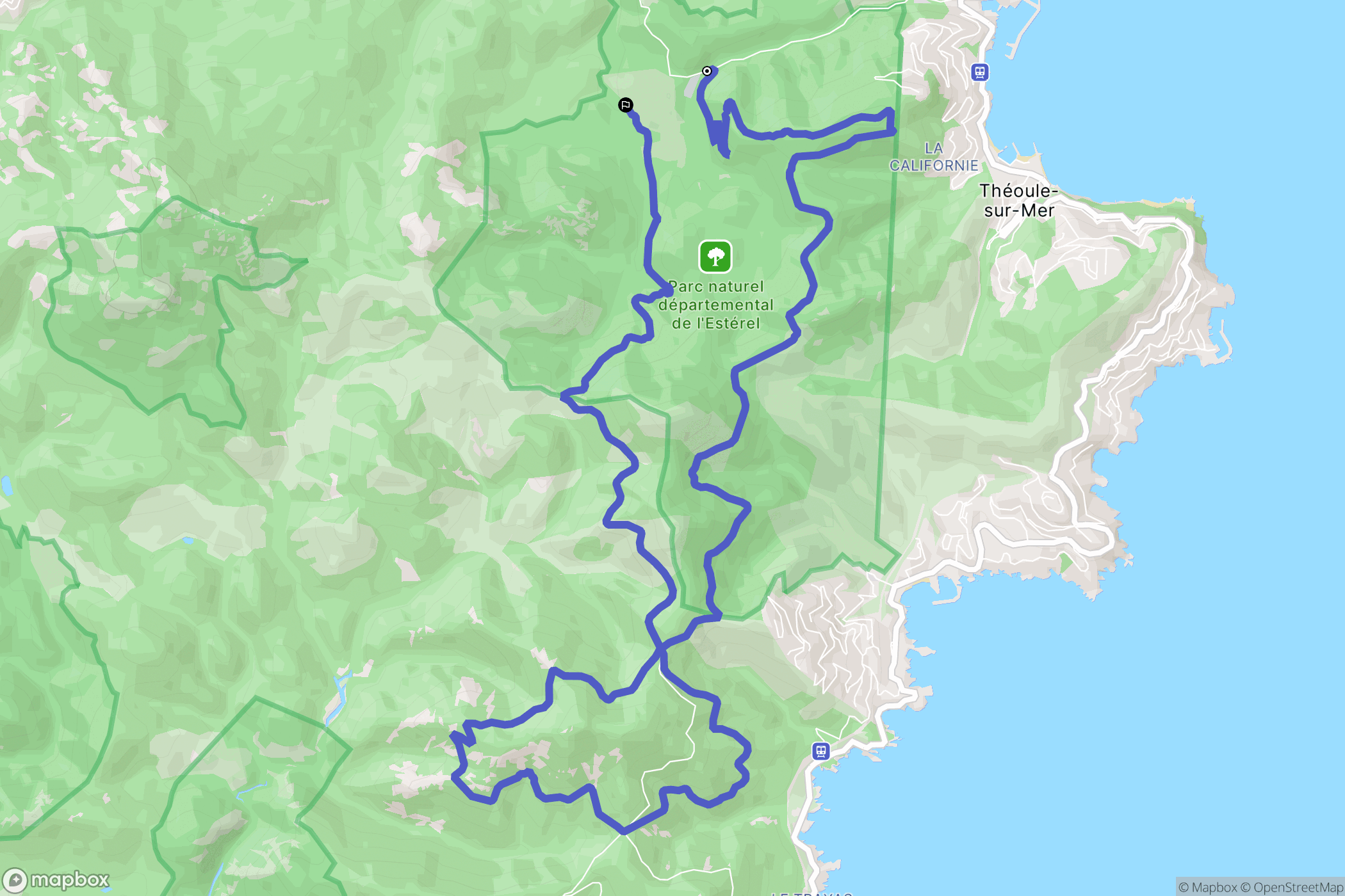 Théoule-sur-Mer : carte du parcours de randonnée - France