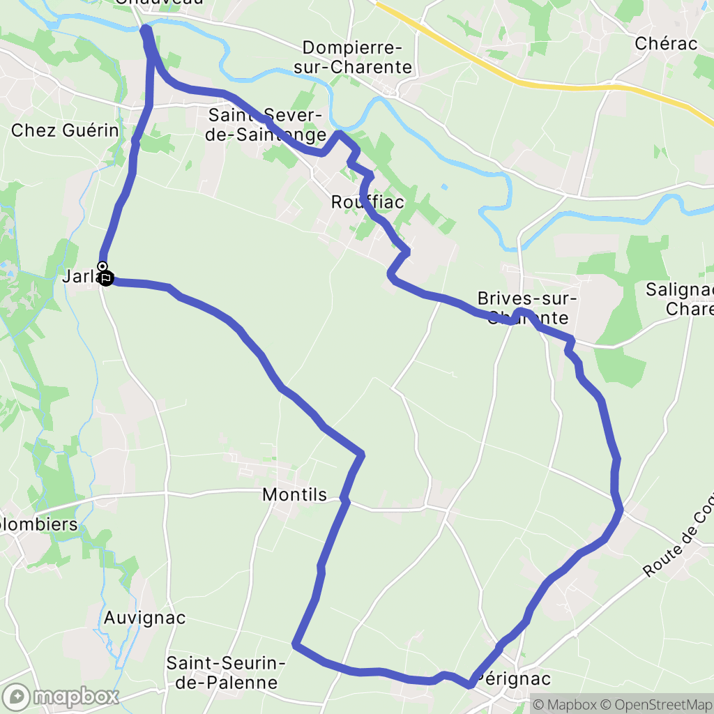 Montils : carte du parcours de randonnée - France