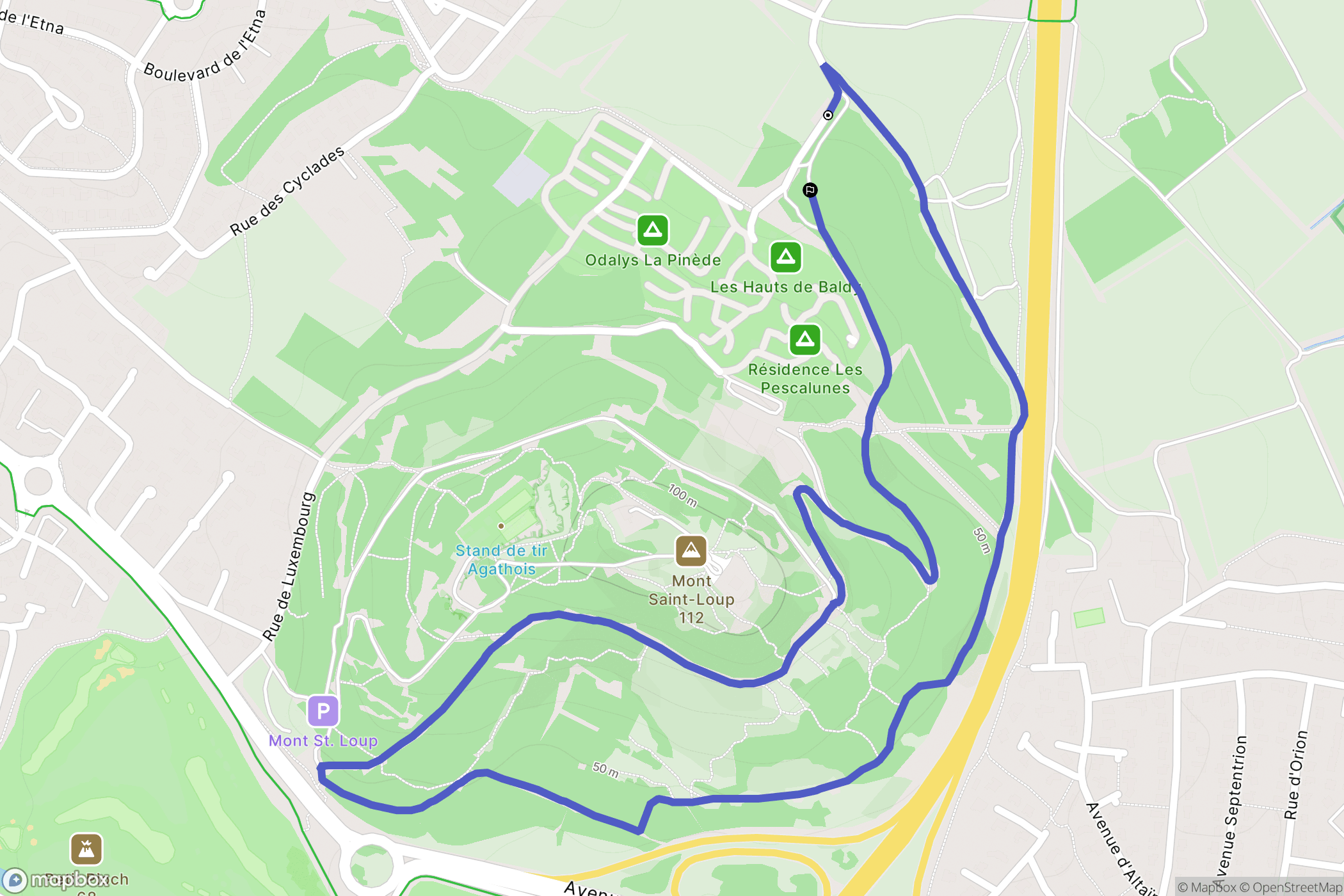 Agde : carte du parcours de randonnée - France